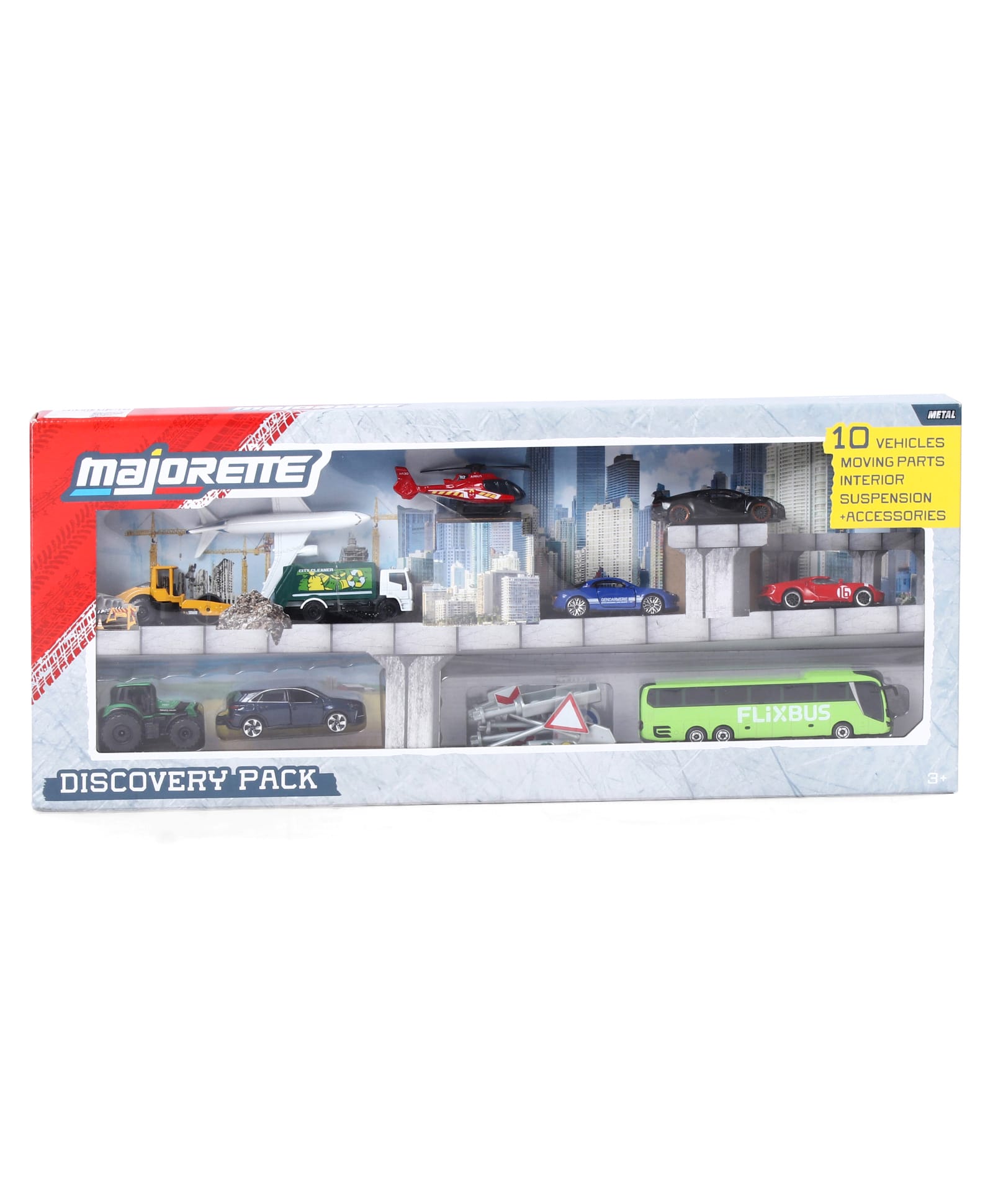 Majorette Discovery Die-Cast Vehicle Set Pack of 10 Assorted Cars (Scale Models)-image-26