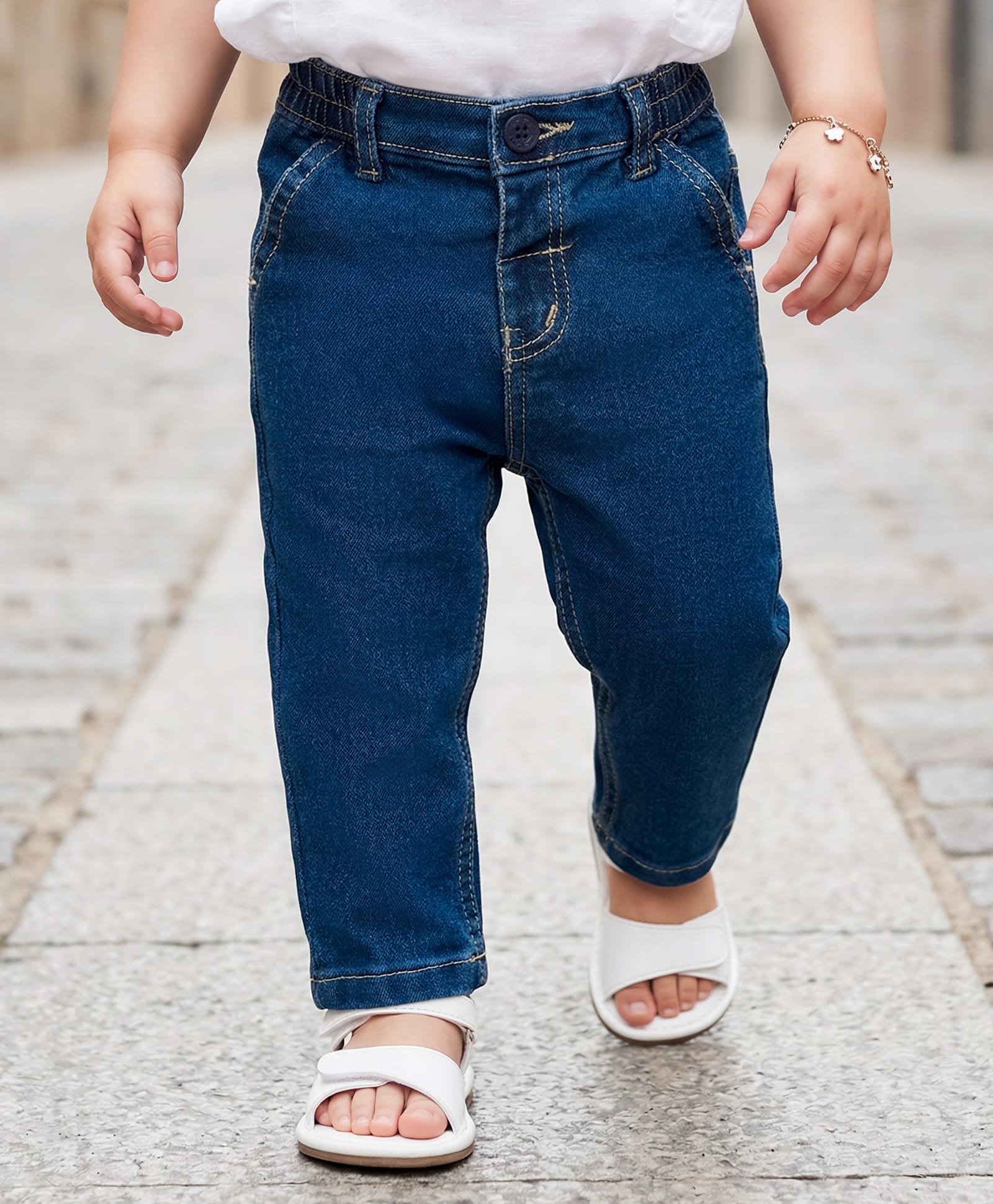 Babyoye Denim Woven Full Length Washed Jeans - Blue-picture-11