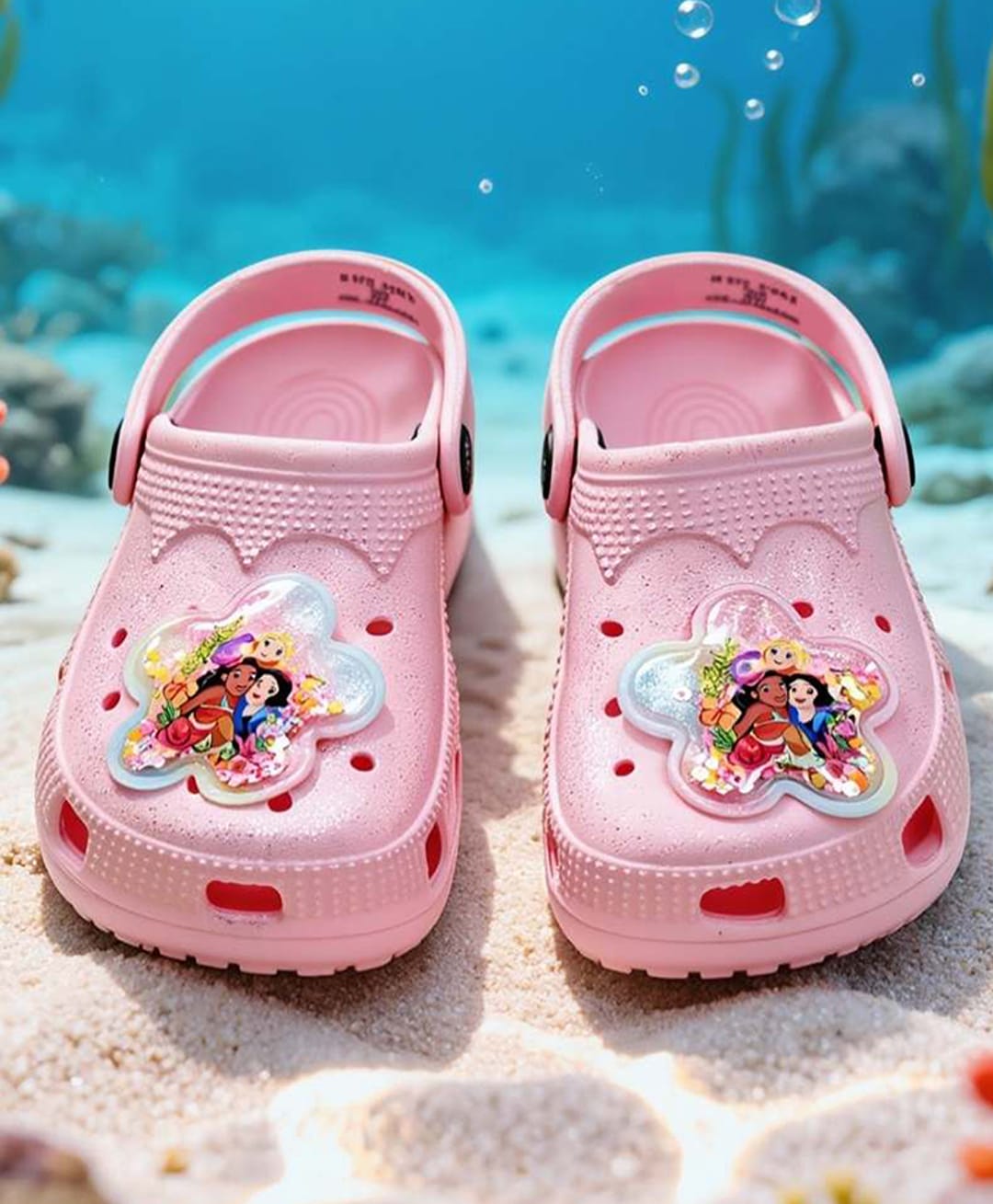 Yellow Bee Disney Princess Featuring Characters Applique Detailed Clogs - Pink-picture-12