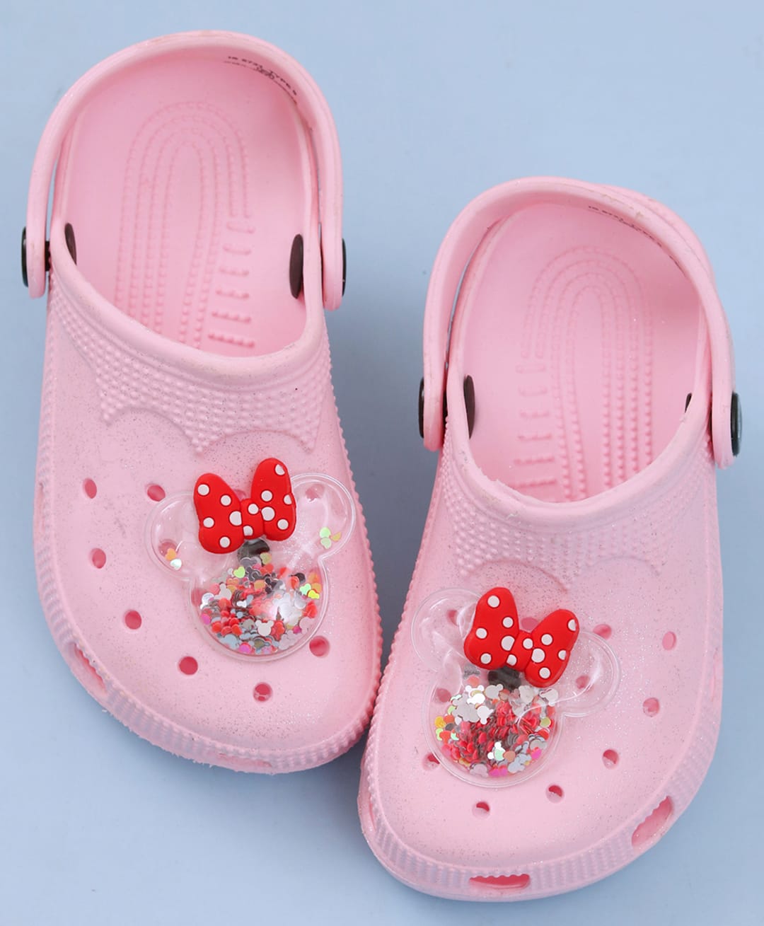 Yellow Bee Disney Mickey & Friends Featuring Bow Applique Detailed Perforated Slingback Clogs - Pink-picture-26