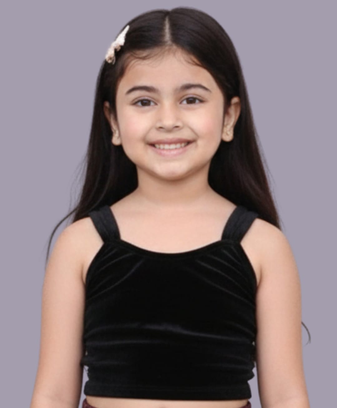 Lil' Drama Velvet Knit Sleeveless Solid Top - Black-picture-12