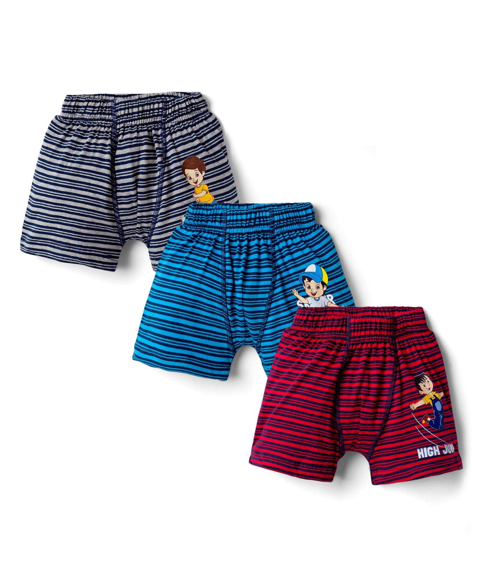 Bodycare Cotton Knit Yarn Dyed Boxers with Stripes Pack of 3 - Multicolor-picture-9