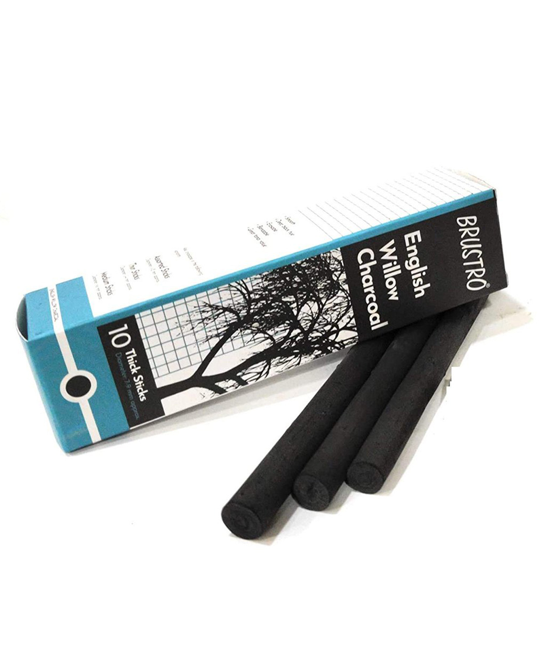 Brustro English Willow Charcoal Thick 10 Sticks | Ideal for Portrait Art, Sketching, Shading, Blending, Drawing, Craft, Drawing.-image-2