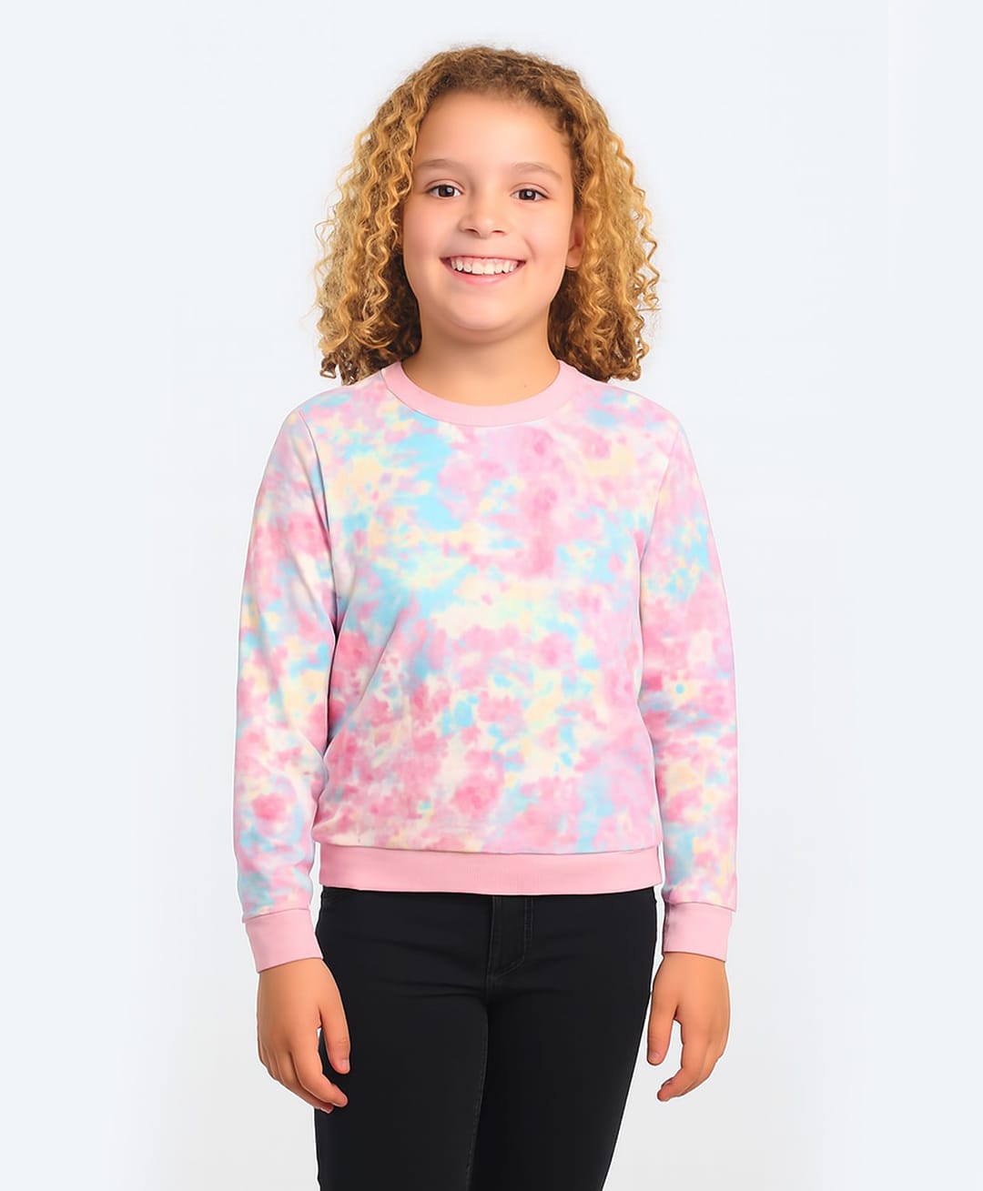 CHILINS Cotton Knit Full Sleeves Tie Dye Sweatshirt - Pink-picture-10