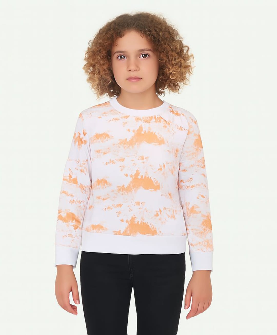 CHILINS Cotton Knit Full Sleeves Tie Dye Pre Winter Sweatshirt - Orange-picture-30