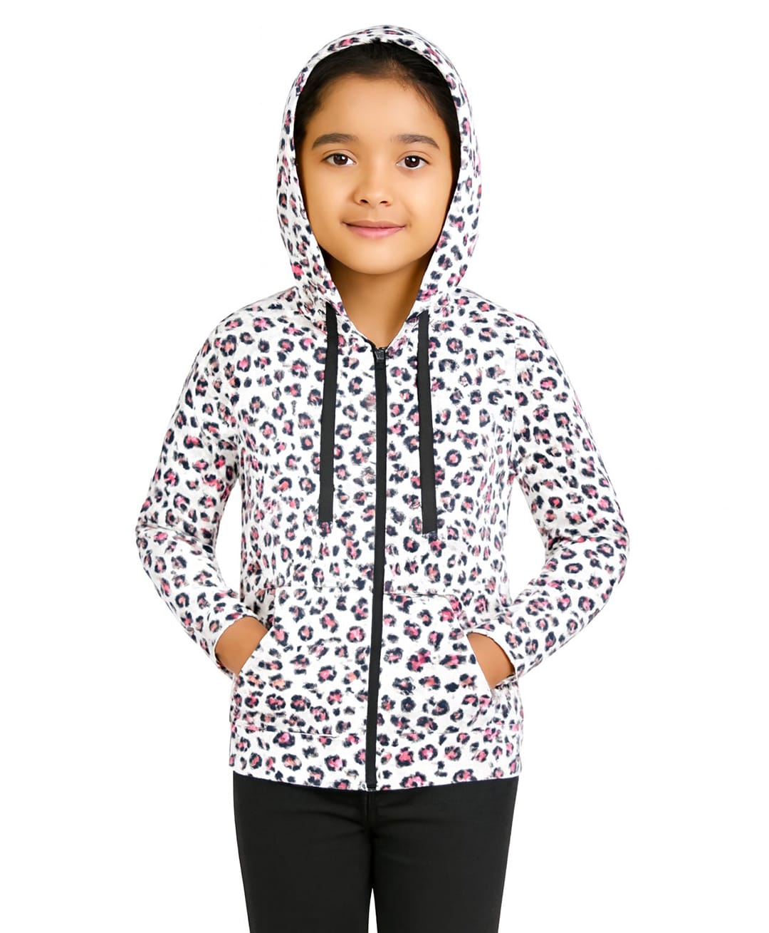 CHILINS Cotton Knit Full Sleeves Animal Printed Pre Winter Sweatshirt - White-picture-27
