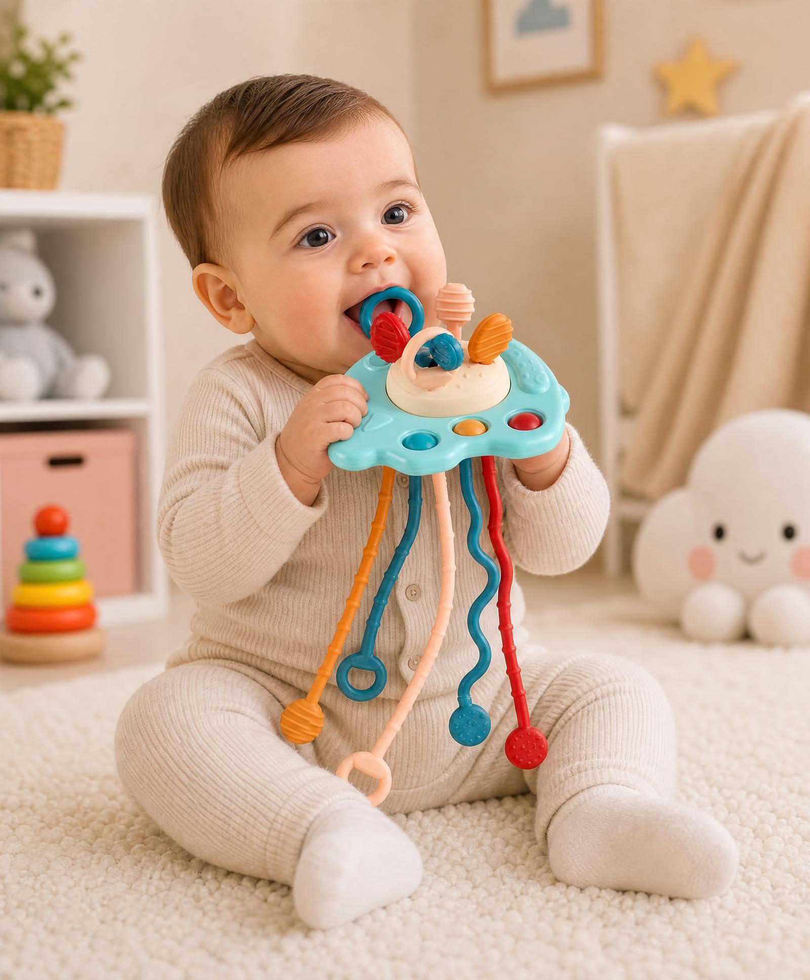 Play Nation Elephant Teether Toy for Babies | Soft Silicone Animal Teething Rattle | Safe & BPA-Free | Easy-to-Hold Design for Gum Relief | Sensory Early Learning Toy for Infants & Toddlers-image-6