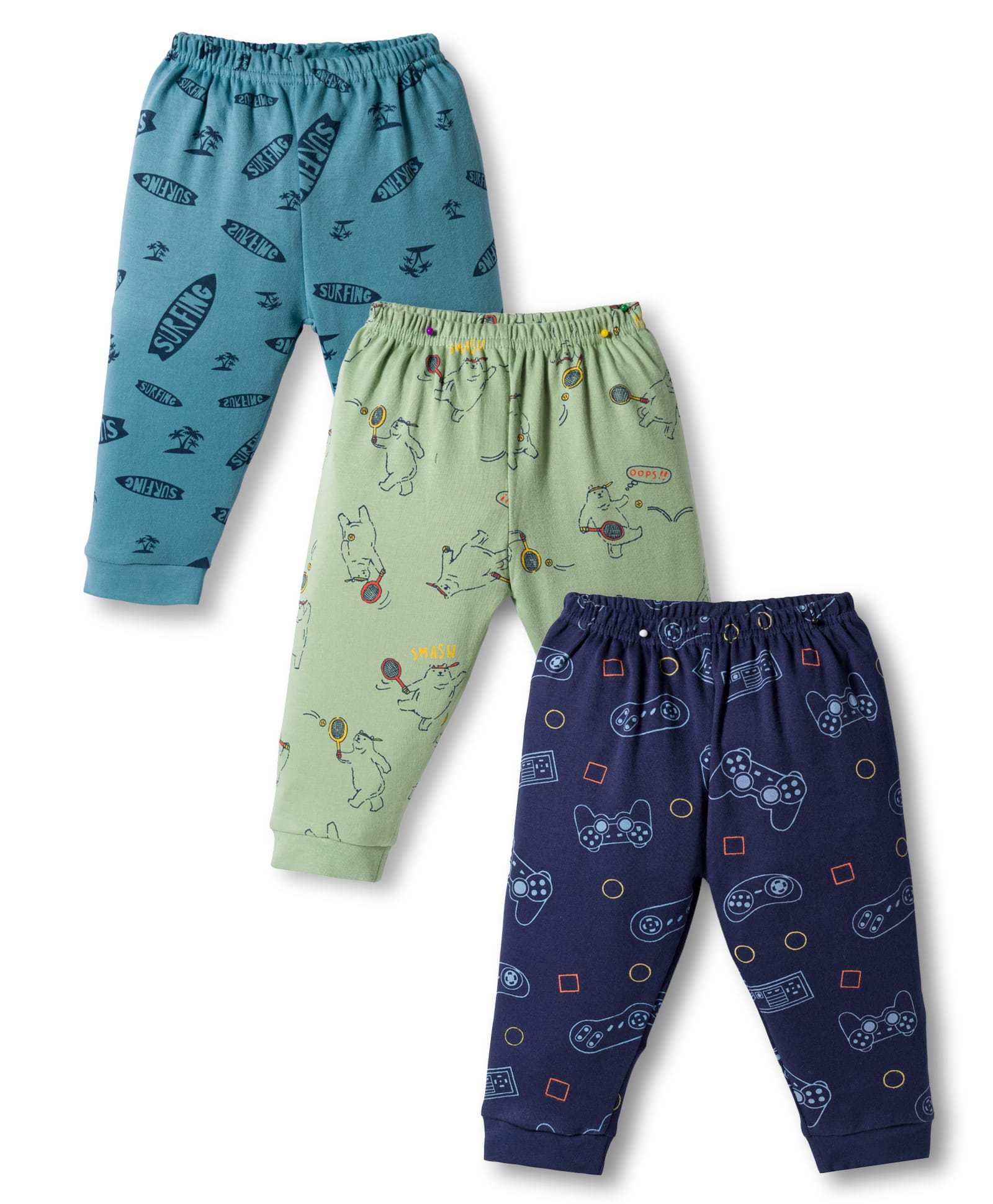 Zero Knit Full Length Printed Lounge Pants Pack of 3 - Multicolor-image-10