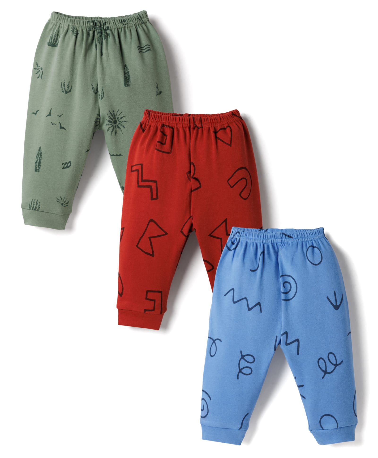 Zero Knit Full Length Printed Lounge Pants Pack of 3 - Multicolor-image-8