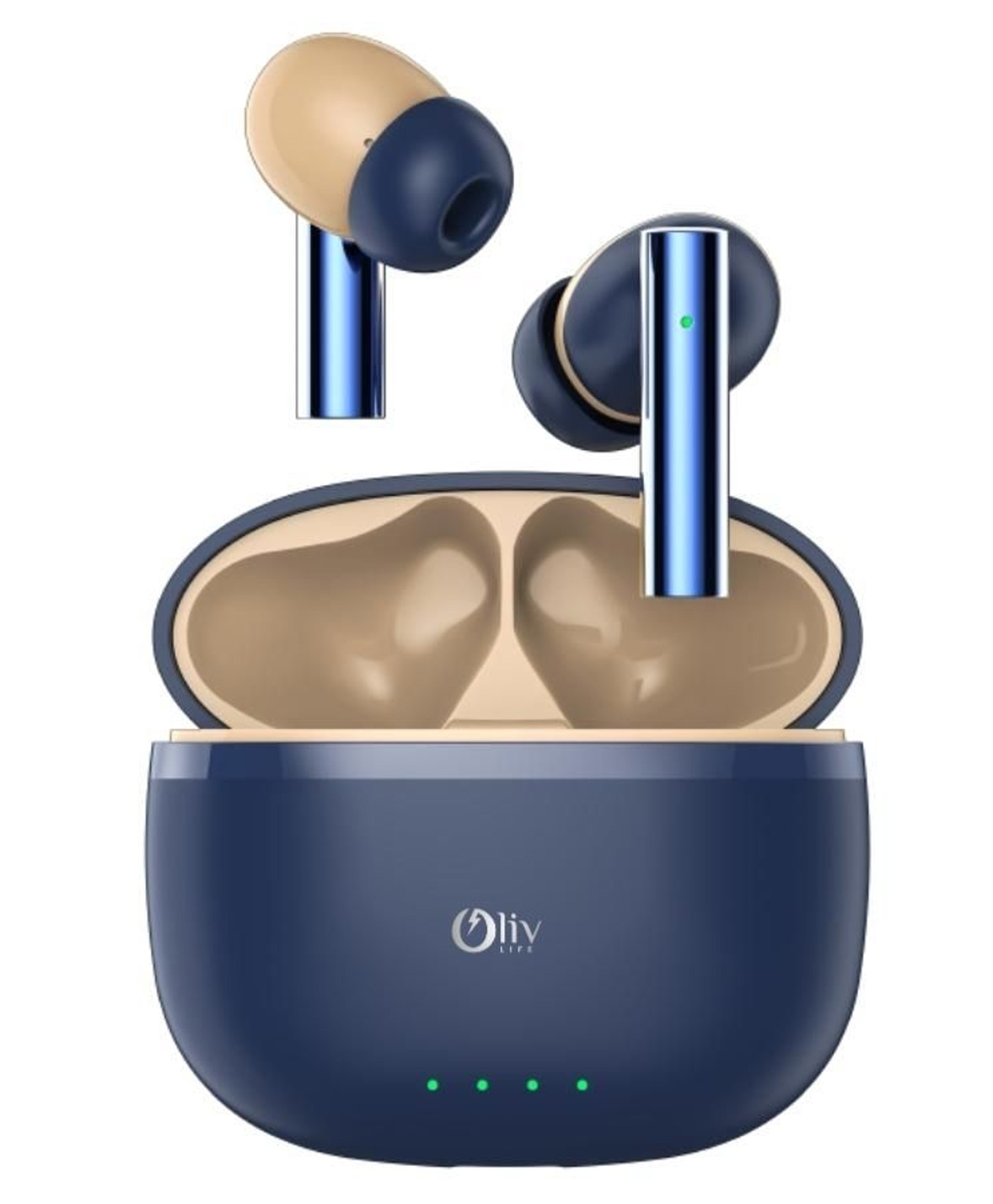 Olivlife Fluxpods Wireless Bluetooth Earbuds | ANC 35dB Noise Cancelling, 4 Mics ENx Tech, 42H Playtime, Fast Charging, Low Latency Mode, IPX5 Water Resistant, Bluetooth Earphones with Mic-Blue-image-6