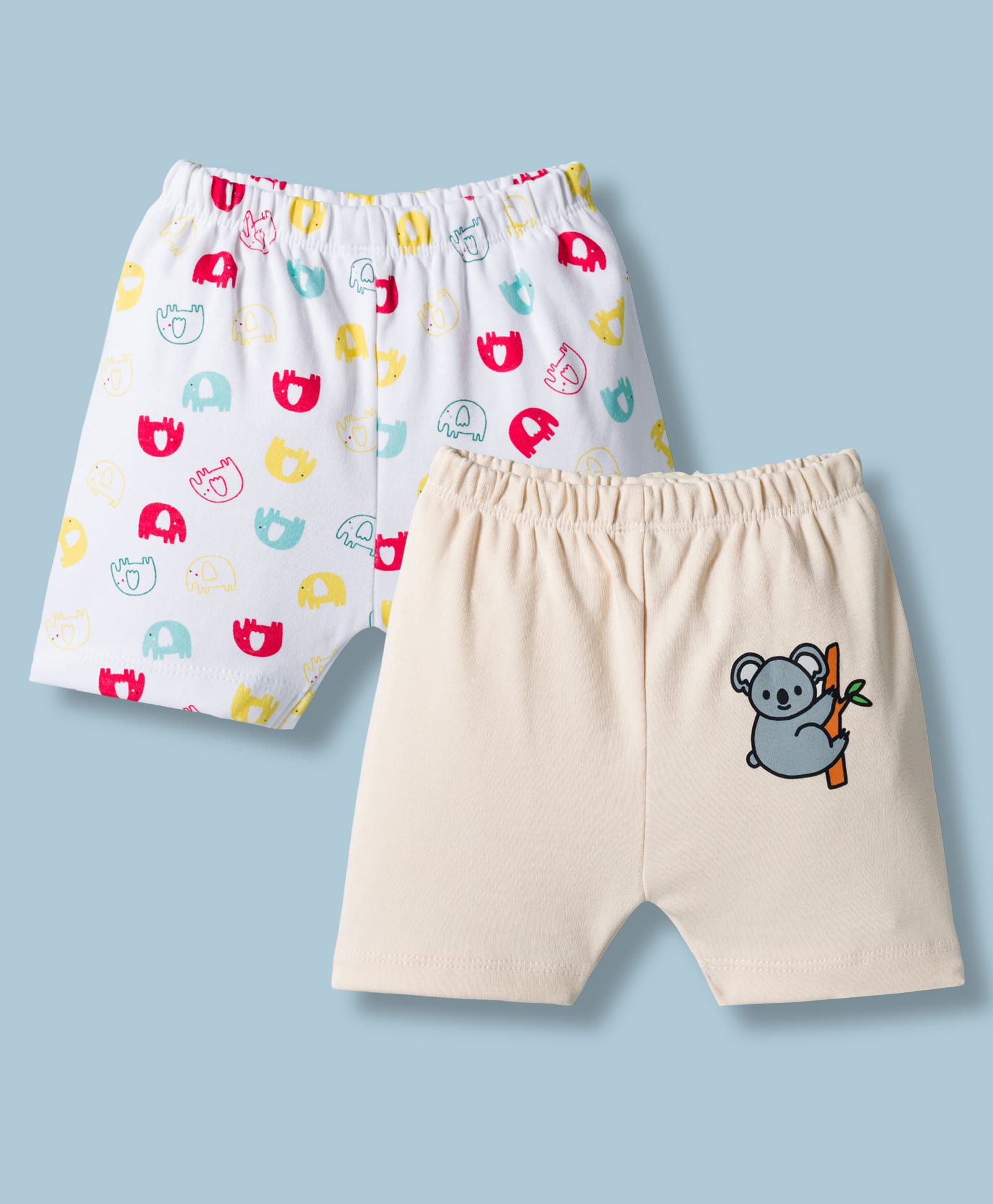 Ben Benny Interlock Knit Knee Length Shorts with Animal Print Pack of 2 - Multicolor-picture-35