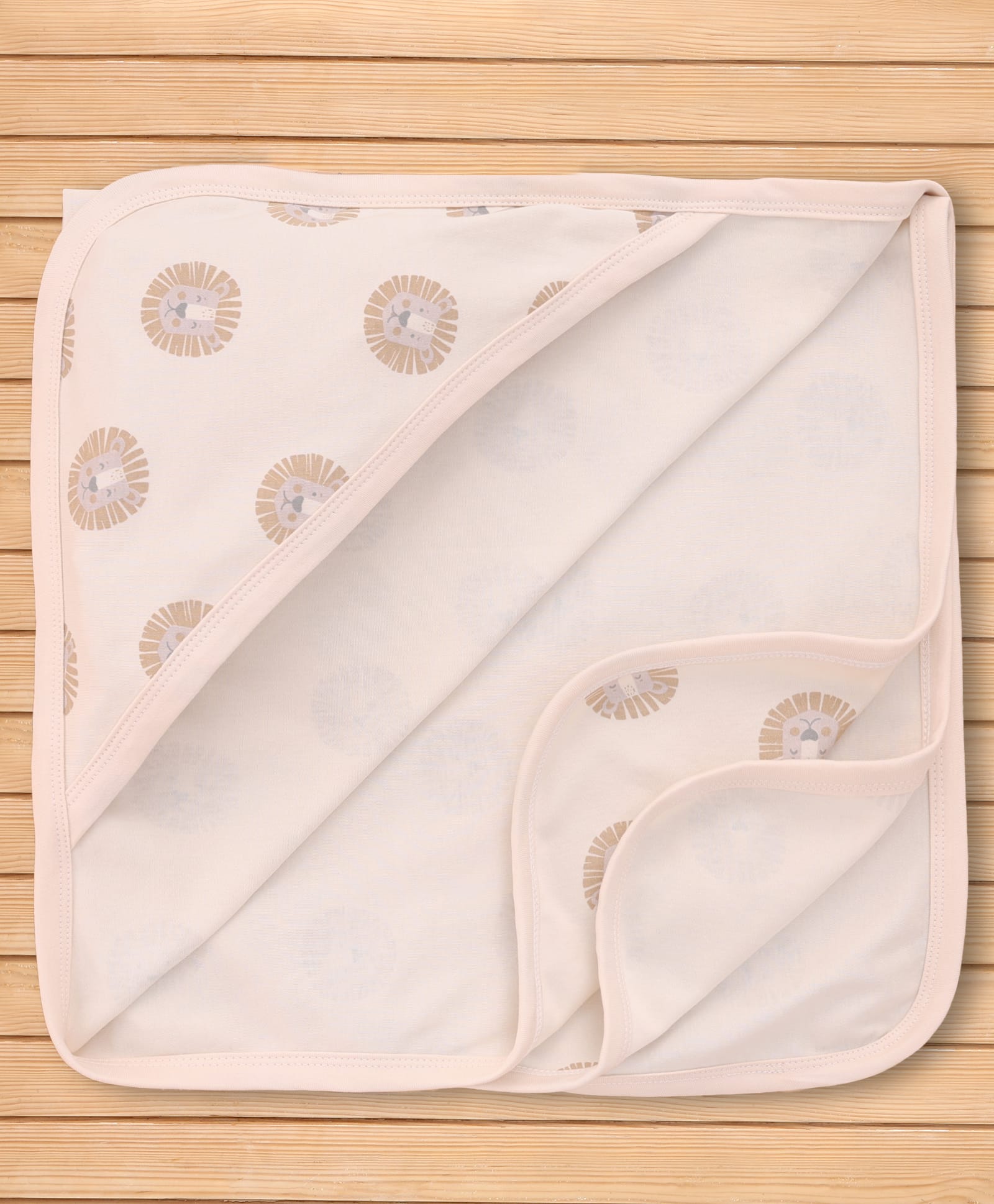 Ben Benny Interlock Knit Unisex Towel & Wrappers With Lion Print L 76.5 x B 75 cm - Pink-image-47