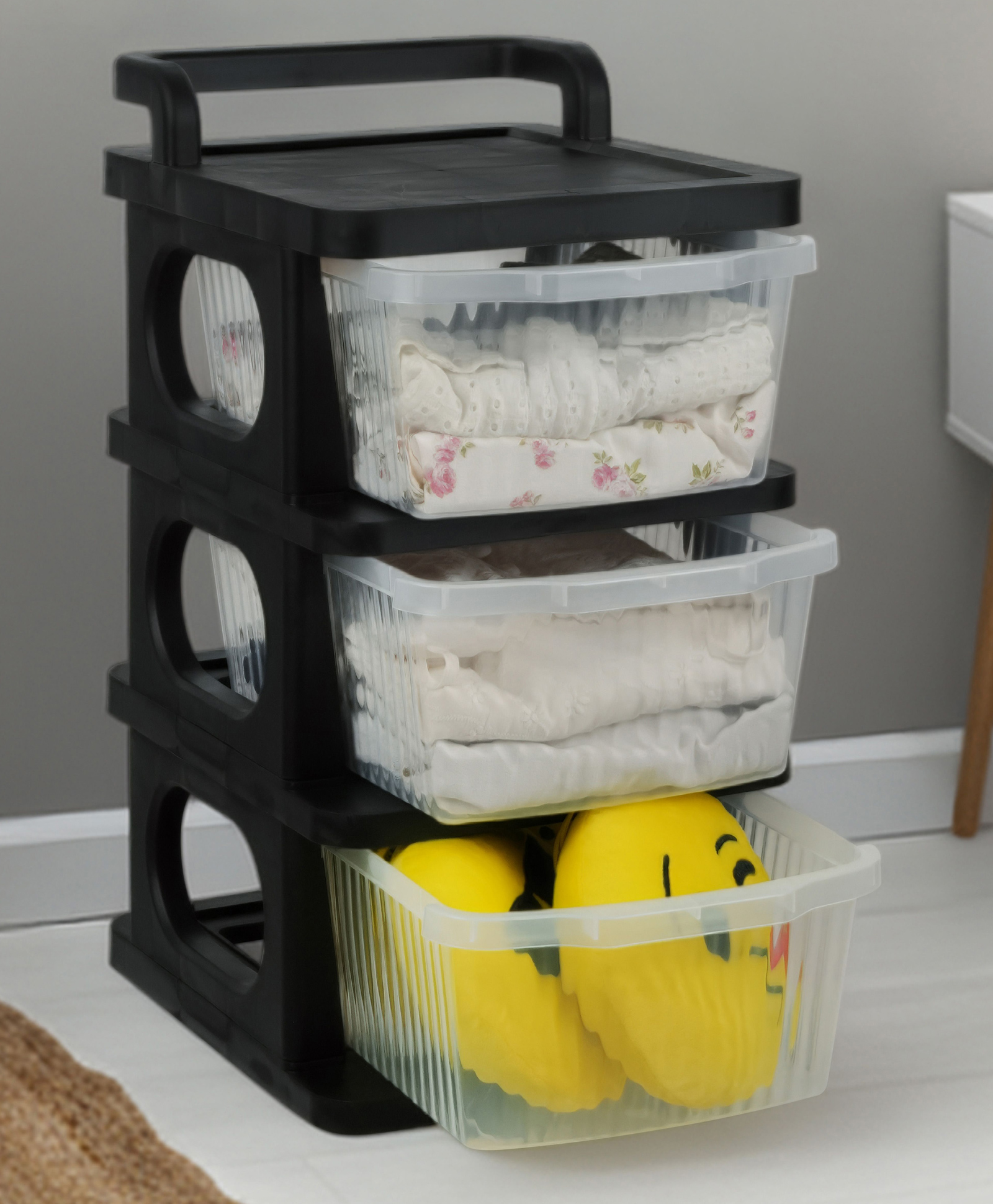 Rasvesh Heavy Duty Plastic Storage Drawer with Wheels | Modular Cabinet - Transparent3xl-picture-32