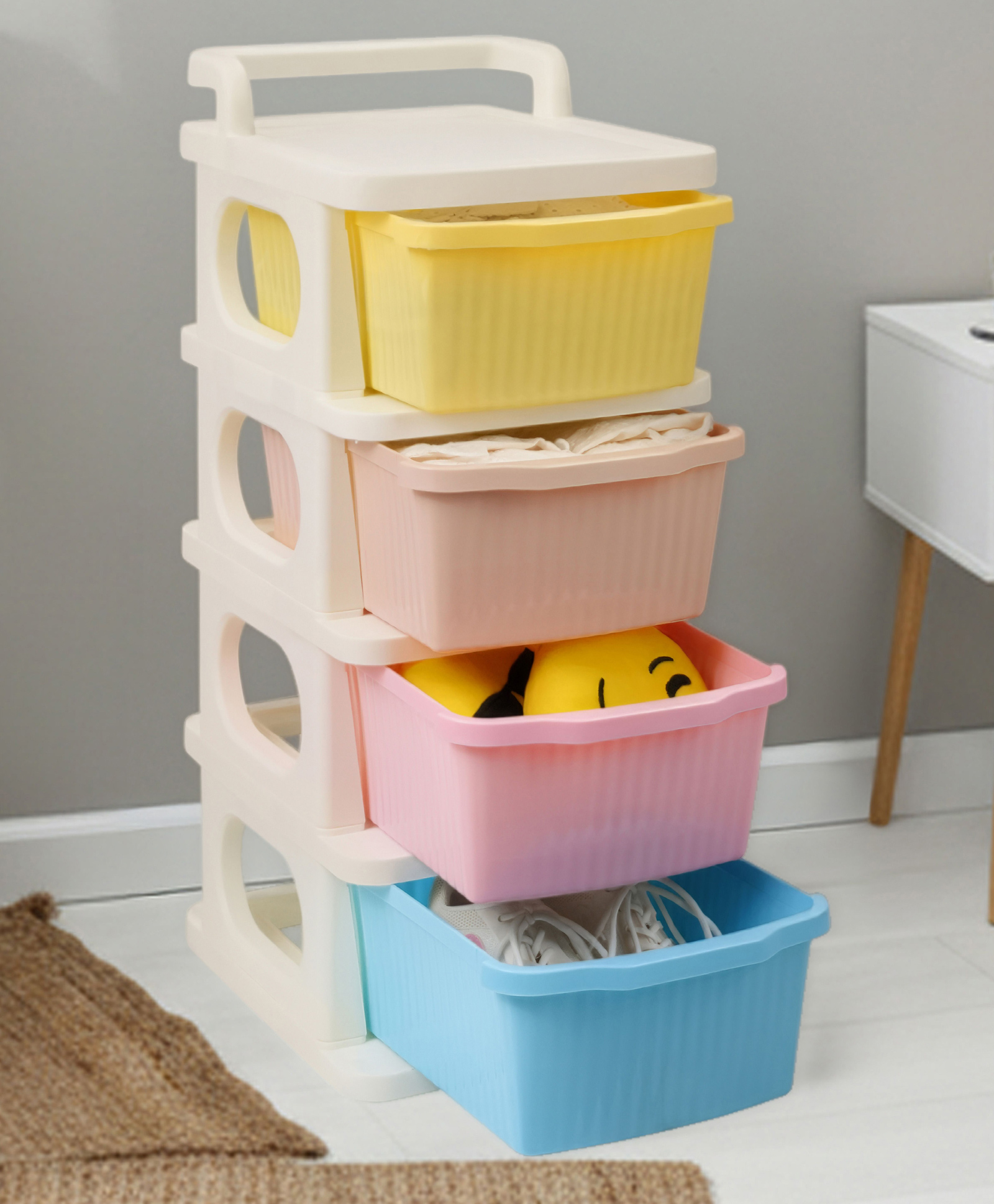 Rasvesh Heavy Duty Plastic Storage Drawer with Wheels | Modular Cabinet - Multicolor4xl-picture-22