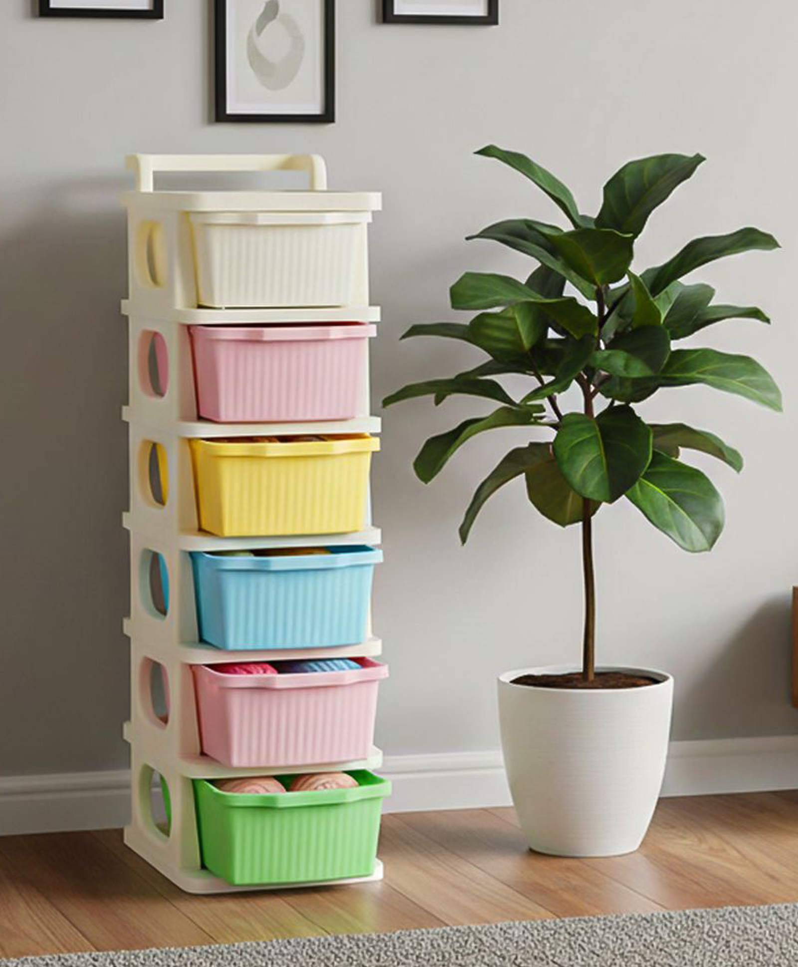 Rasvesh Heavy Duty Plastic Storage Drawer with Wheels | Modular Cabinet - Multicolor6xl-picture-26