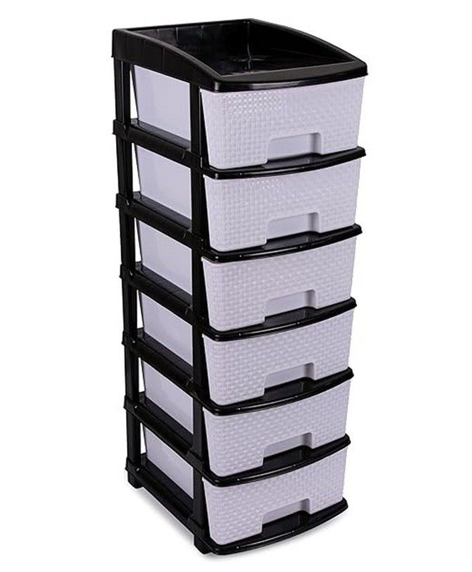 Rasvesh High Density Plastic Movable Storage Drawer Cabinet with Multipurpose and Versatile Organizer for Kids & Adults 6 Layer, Black & White-picture-32