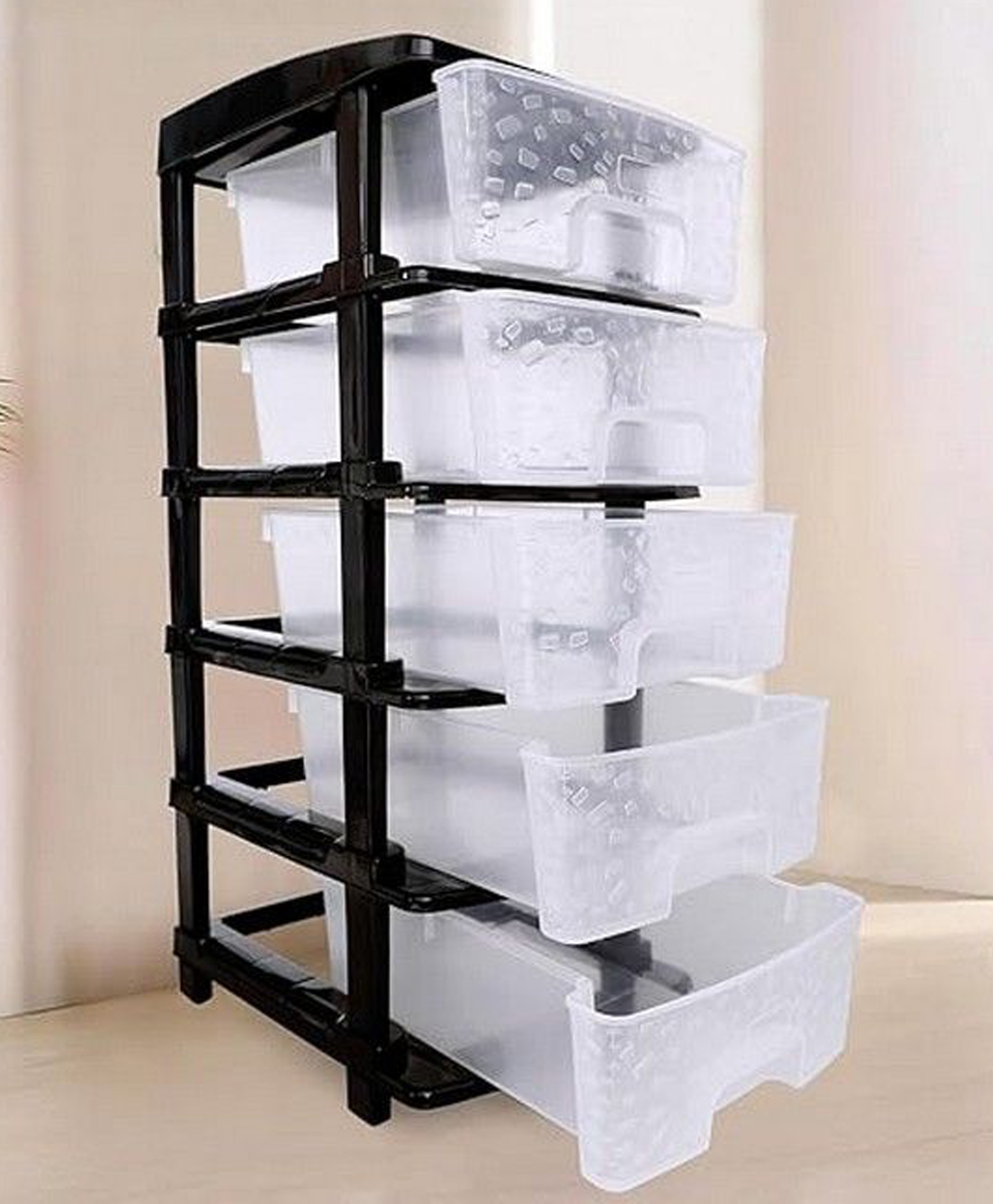 Rasvesh High Density Plastic Movable Storage Cabinet with Multipurpose and Versatile Organizer for Kids & Adults 5 LAYER, Transparent-picture-43