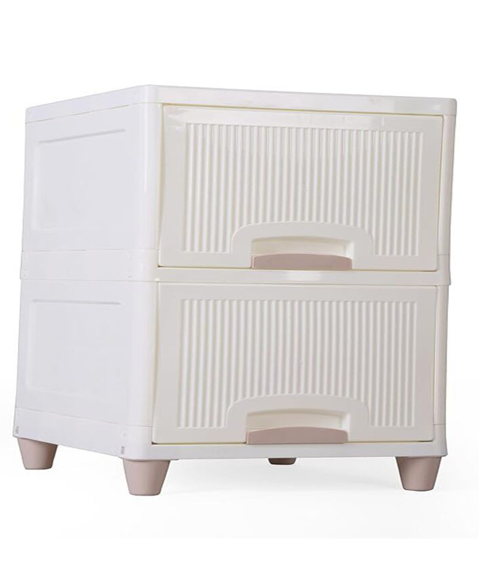 Rasvesh Plastic Modular Storage Box ,Multipurpose Organizer, Stackable Cabinet Foldable/Collapsible 2 Layer, white-image-5