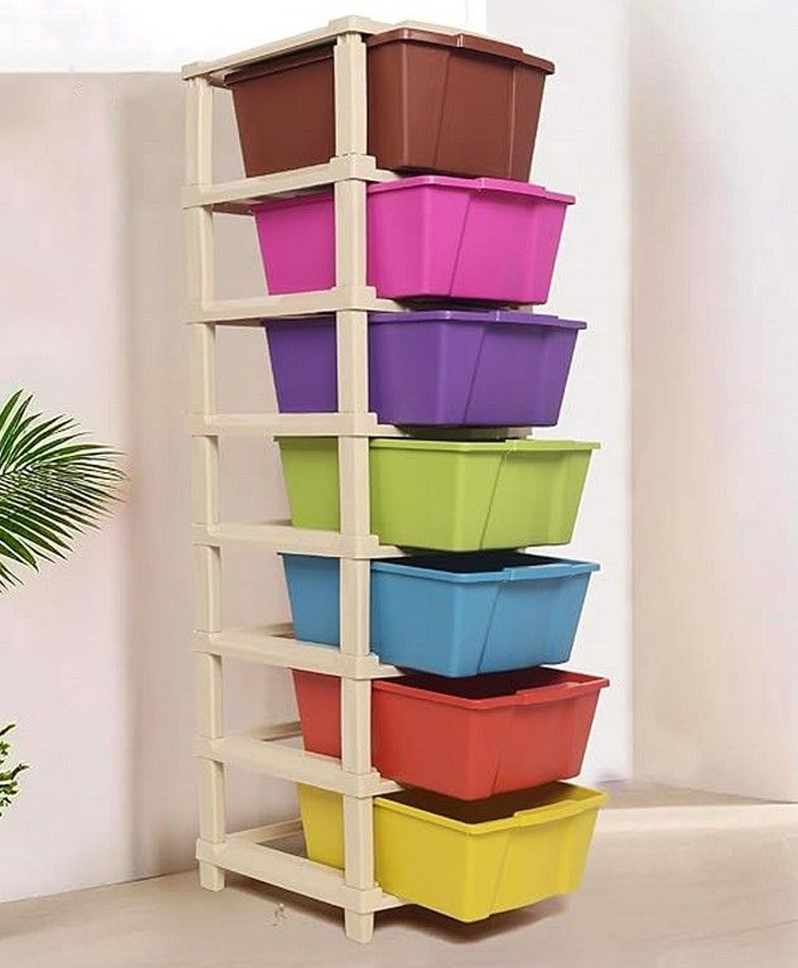 Rasvesh Modular Drawer Storage Organizer, Plastic Chest of Drawers , Multi-Layer Storage Drawer 7 layer, Multicolor.-image-31
