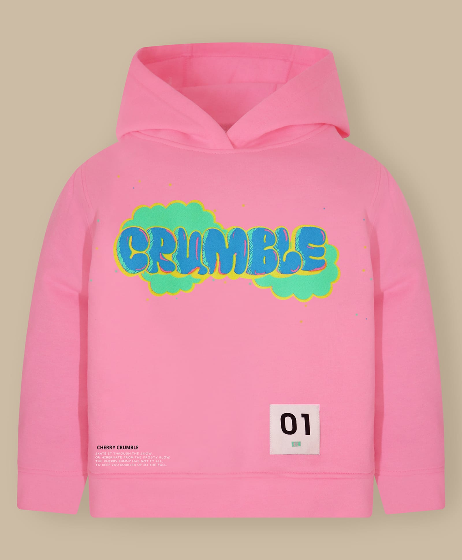 Cherry Crumble By Nitt Hyman Fleece Knit Text Printed Hooded Winter Sweatshirt - Pink-picture-13