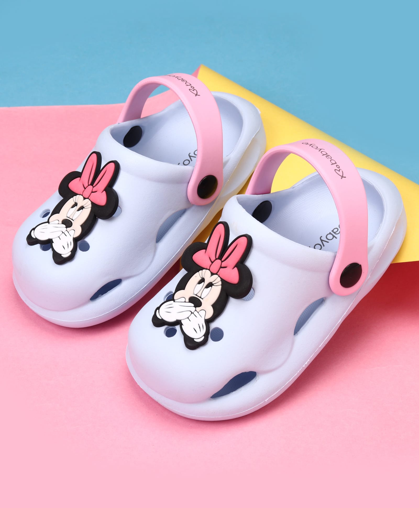 Babyoye Disney Clogs with Minnie Mouse Applique - Blue-picture-26