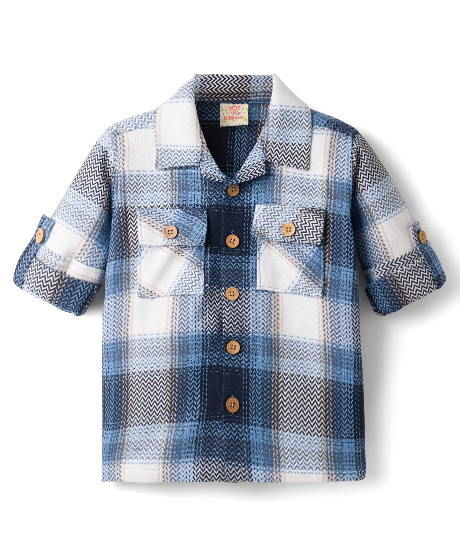 Rikidoos Cotton Woven Full Sleeves Checkered Shirt - Blue-picture-25