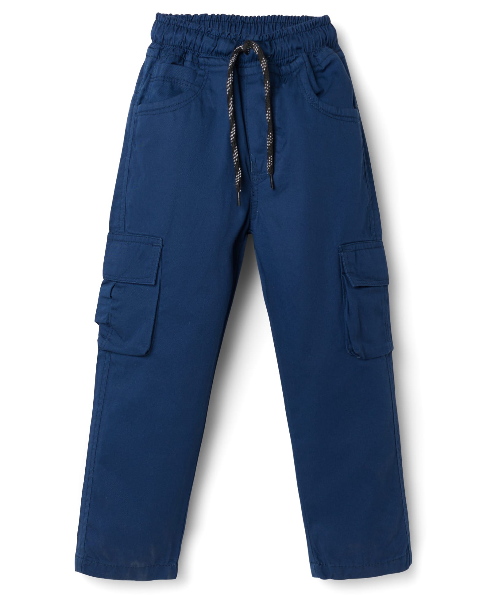 Rikidoos Cotton Woven Full Length Solid Color Cargo Pant - Navy Blue-picture-13