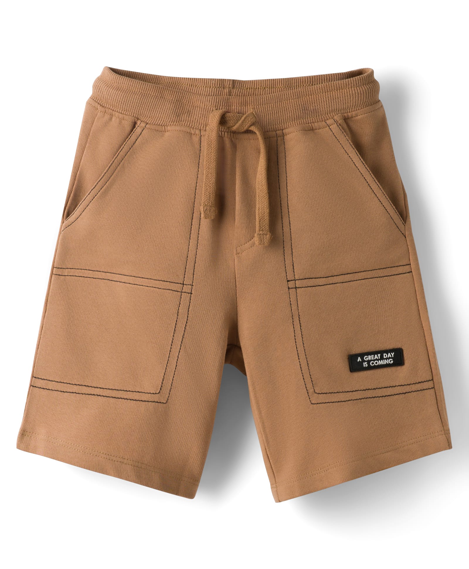 Honeyhap Premium 100% Cotton Knit Knee Length Bermuda with Bio Finish - Tigers Eye-picture-17