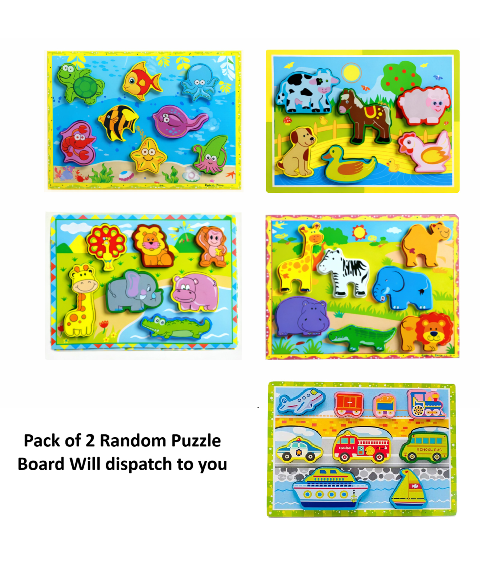 Sanjary Colorful Wooden Animal Jigsaw Puzzle Set of 2 for Kids Early Learning Educational Toy Develops Motor Skills Creativity and Hand Eye Coordination color design may vary-picture-40