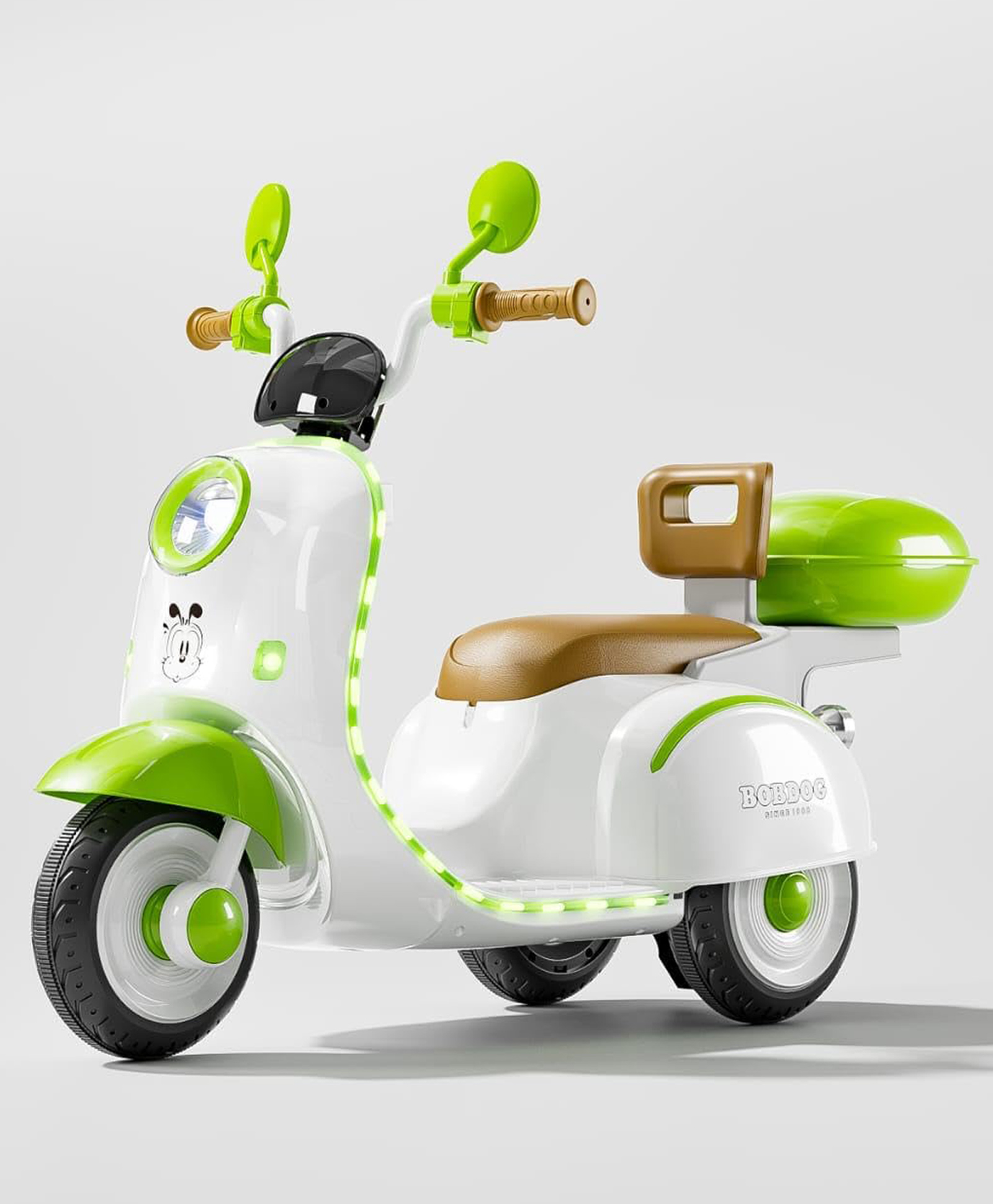 Vespa 12V Battery Operated Ride On / Bike with Music and Lights Green-image-30