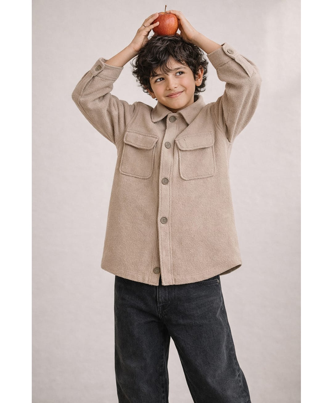 Tales & Stories Cotton Woven Full Sleeves Solid Shacket - Khaki-picture-39