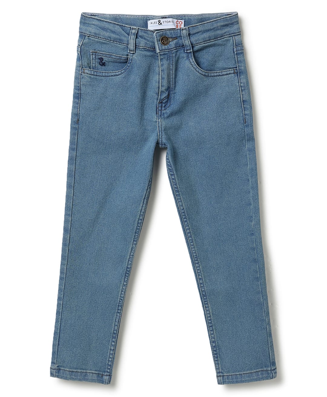 Tales & Stories Denim Woven Solid Jeans - Blue-image-35