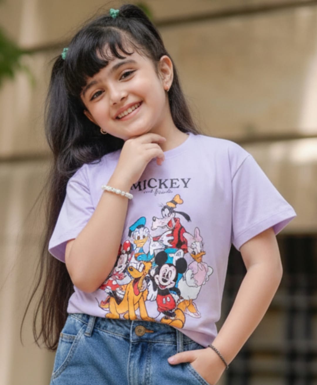 Nap Chief Cotton Disney Mickey and Friends Printed Half Sleeves Oversized Fit T-shirt - Lavender-picture-33