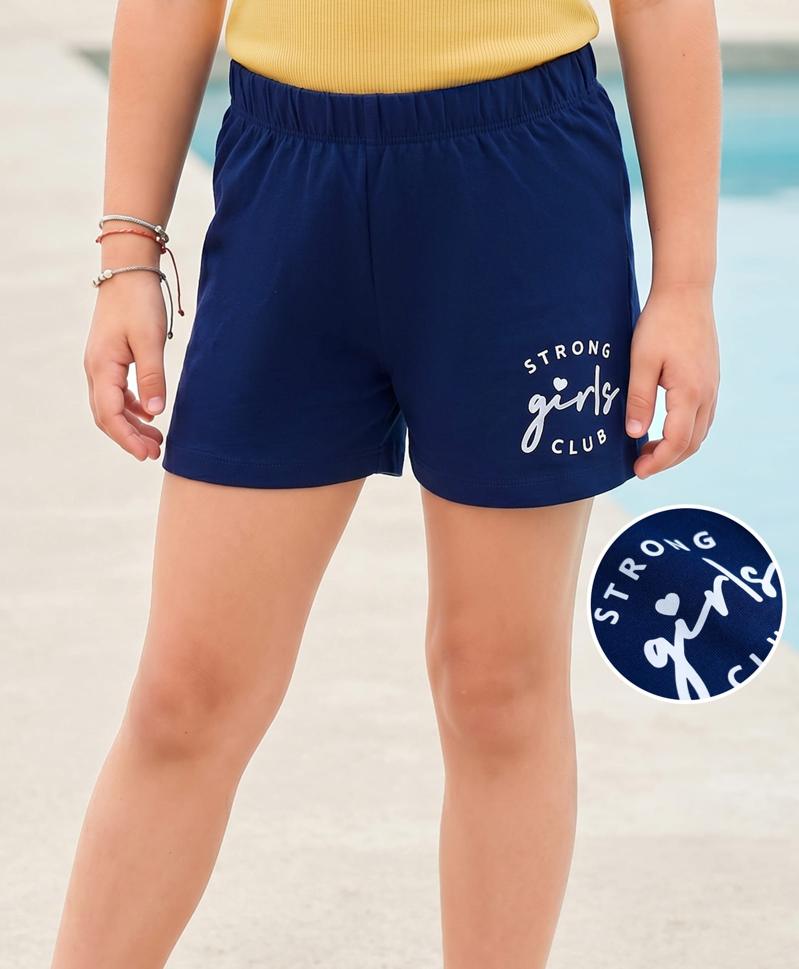 kookie kids india Kookie Kids Single Jersey Knit Shorts With Text Print - Navy Blue-picture-23