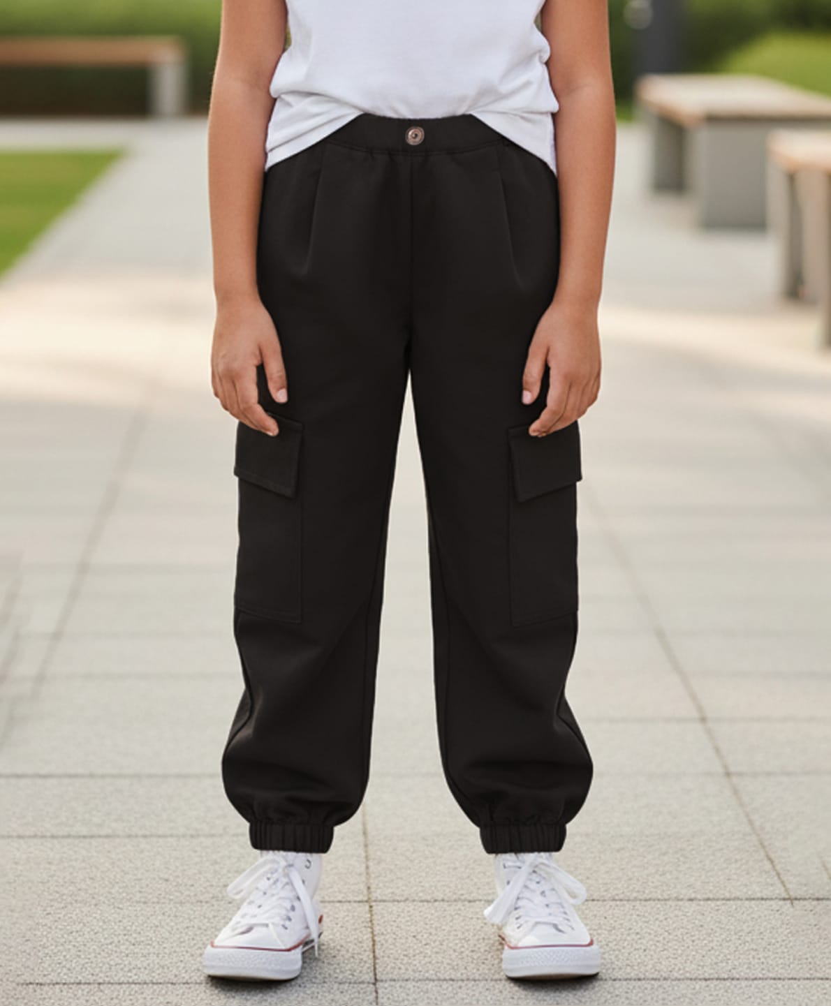 Cutiekins Woven Solid Cargo Pants - Black-picture-38