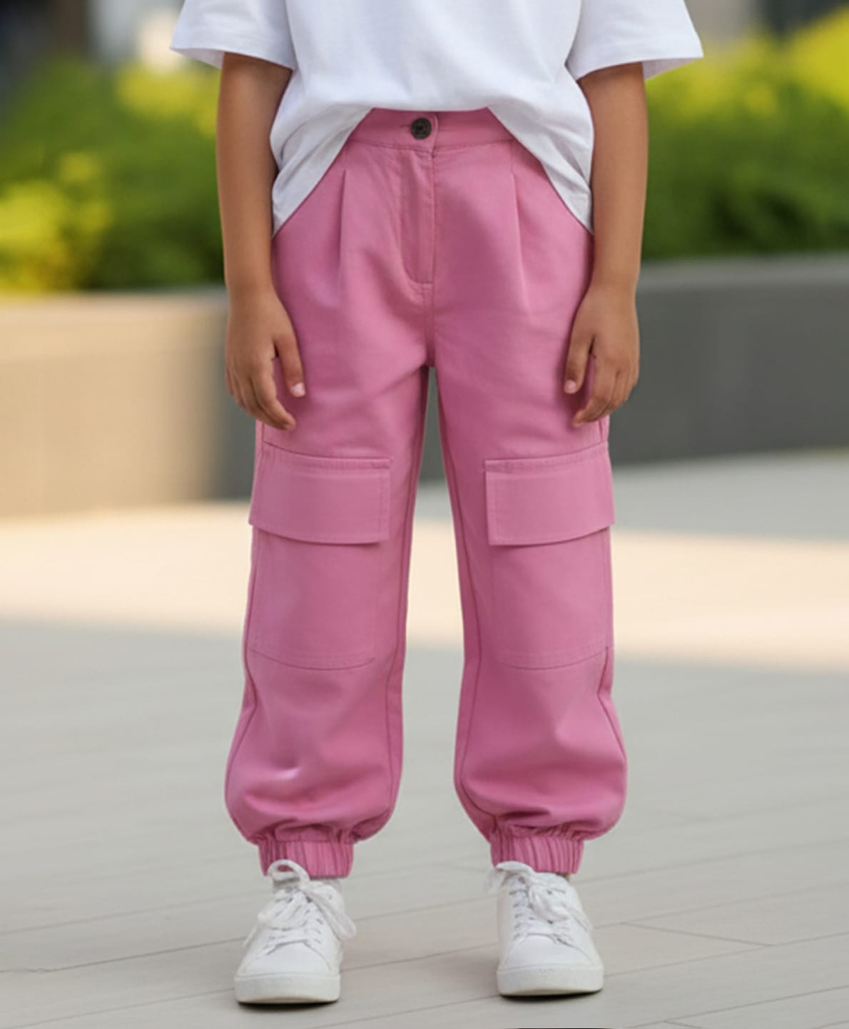 Cutiekins Woven Solid Cargo Pants - Pink-picture-20