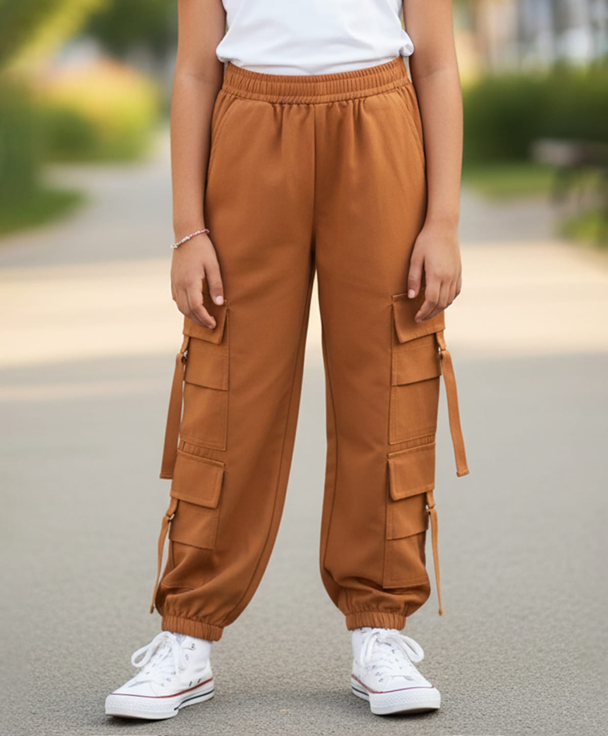 Cutiekins Woven Solid Cargo Pants - Rust Brown-picture-31