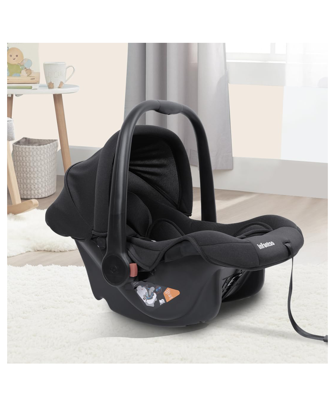 Infantso 4-in-1 Baby Carry Cot, Seat, Feeding Chair & Rocker for Infantso Babies -Black