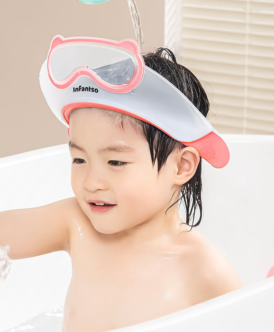 Infantso TEAR-FREE Baby Shower Cap for Kids-Pink-picture-14