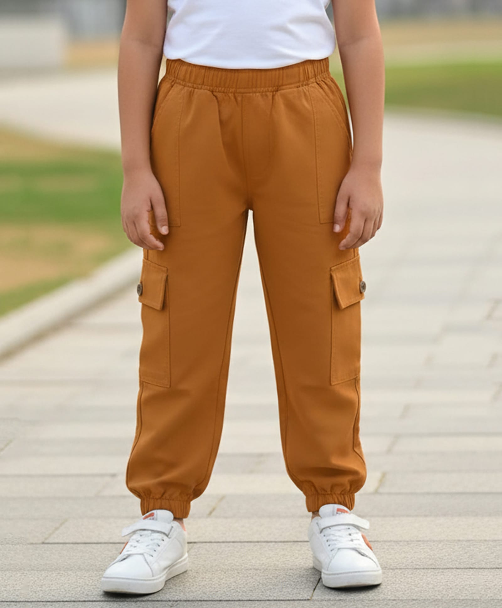 Cutiekins Woven Solid Cargo Pant - Mustard-image-15