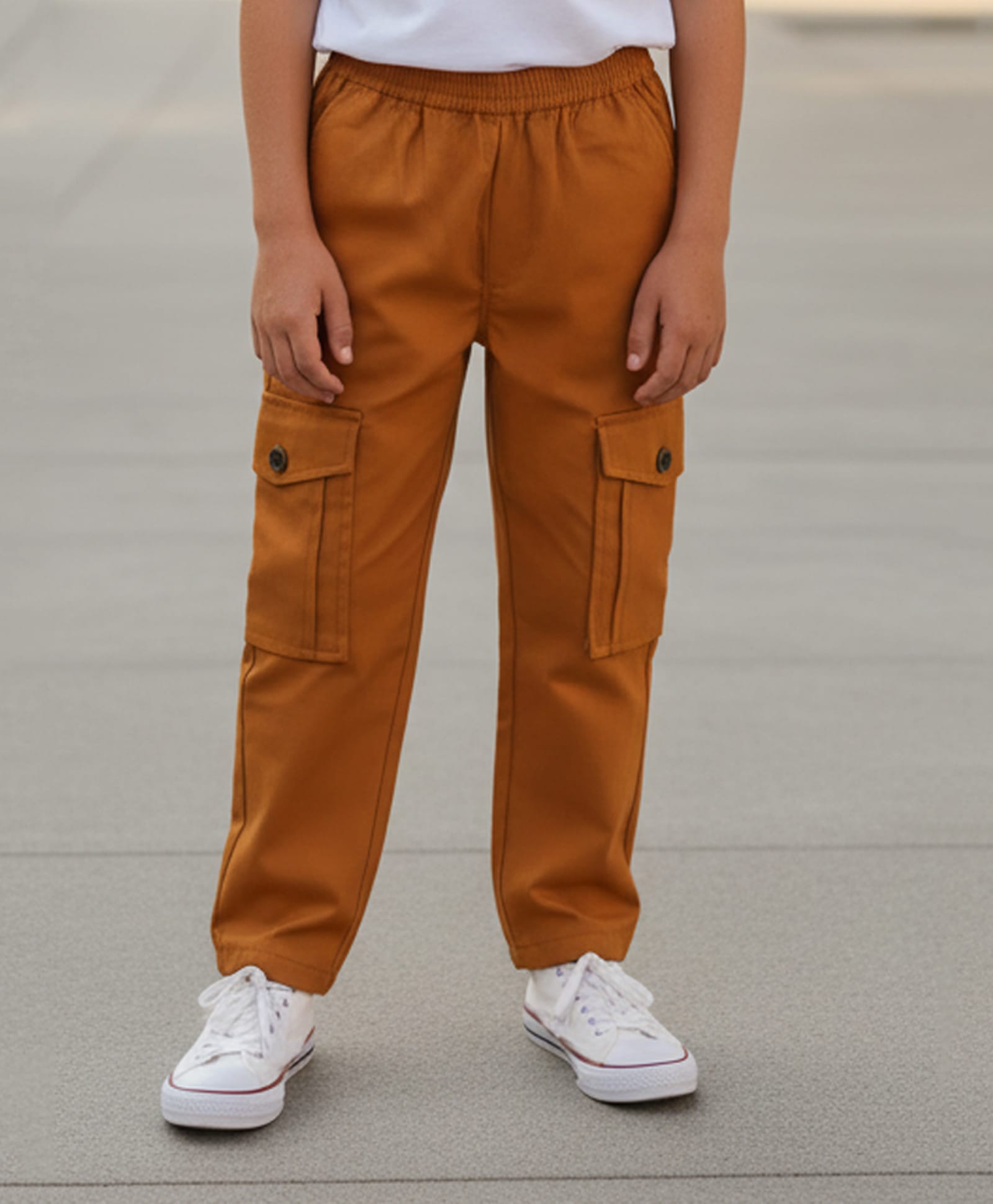 Cutiekins Woven Solid Cargo Pant - Mustard-picture-34