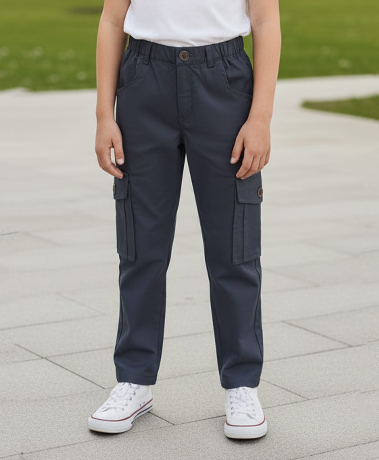 Cutiekins Woven Solid Cargo Pant - Dark Grey-picture-16