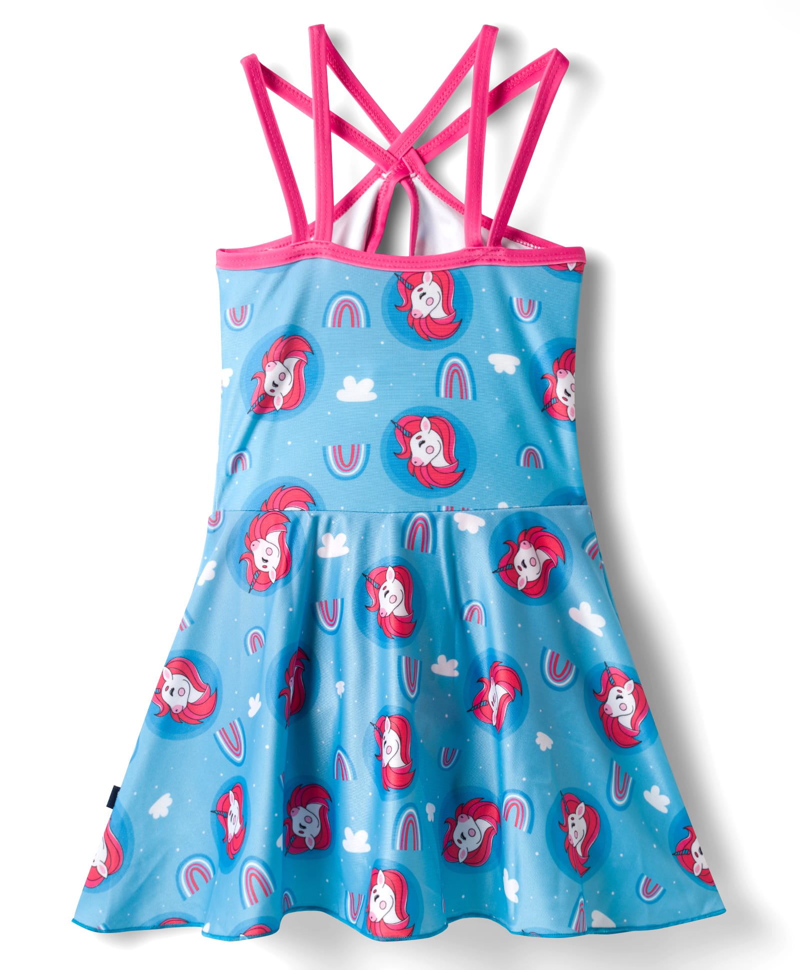 ROVARS Half Raglan Sleeves Frock Swimsuit With Unicorn Print - Blue-picture-18