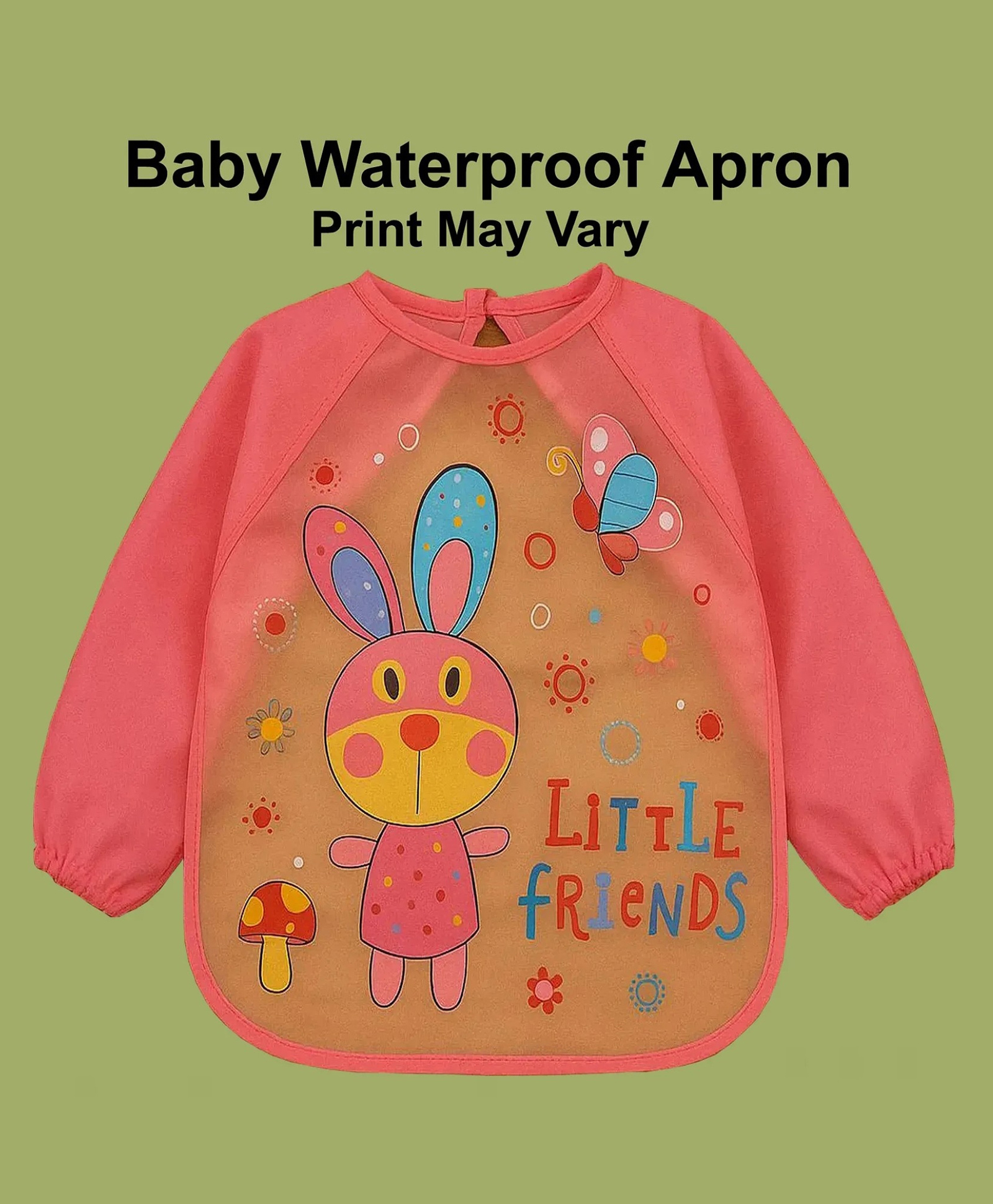 MIHAR ESSENTIALS Long Sleeve Bibs, Waterproof Baby Bibs, Toddler Sleeved Bib, Baby Smock for Eating Feeding, 6-24 Months -Pink Print May Vary-image-18
