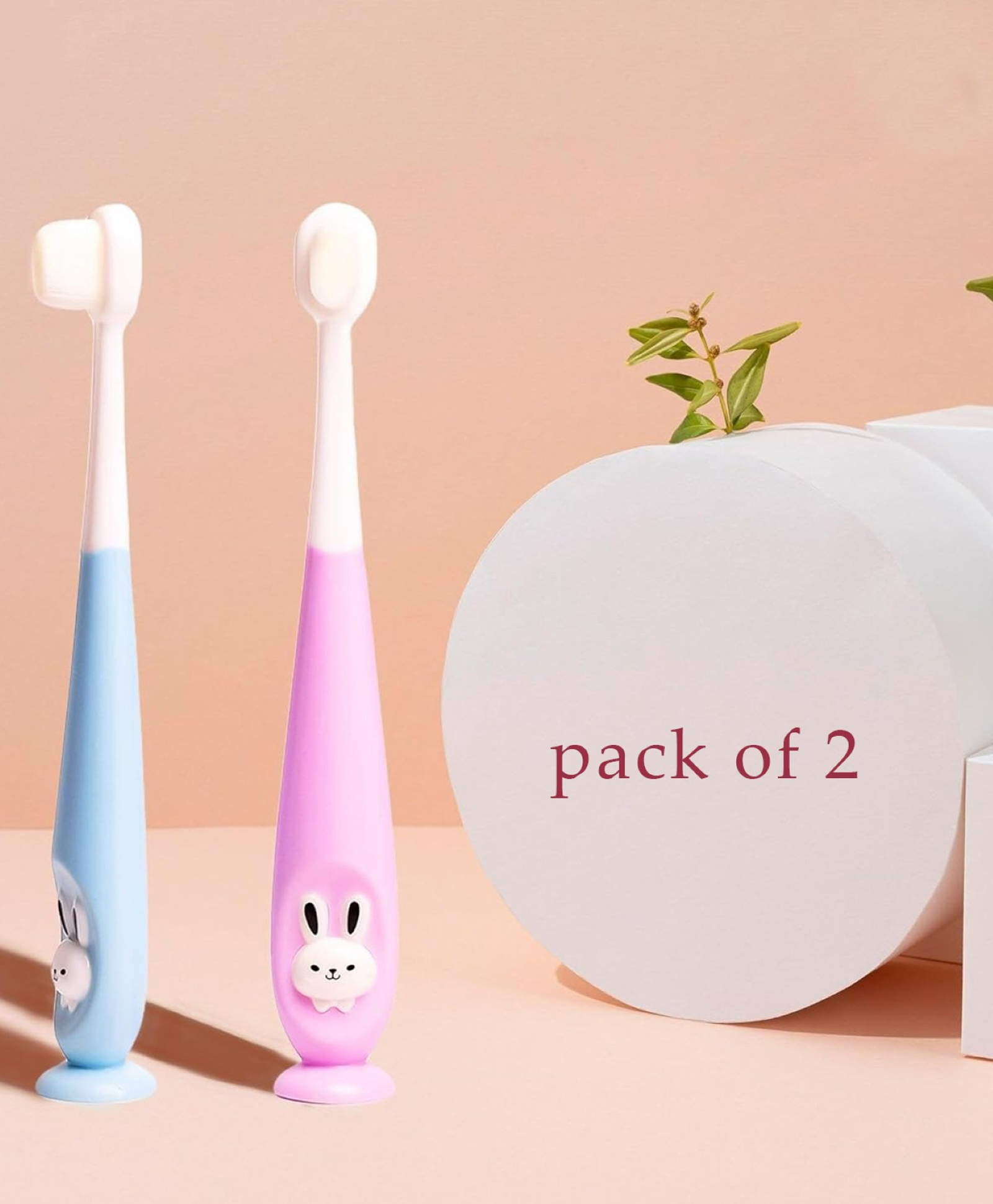 MIHAR ESSENTIALS Baby Toothbrush I Supersoft Bristles & Suction Cup Base Tooth Brush for Kids/Babies/Toddlers - Blue & Purple (Pack of 2)-picture-46