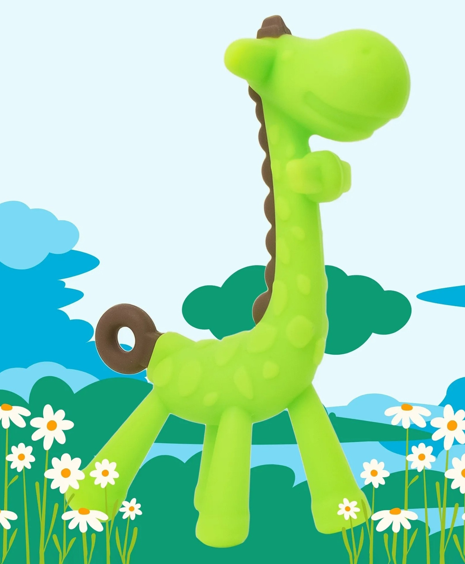 MIHAR ESSENTIALS Silicone Giraffe Shape Teether - Green-picture-22