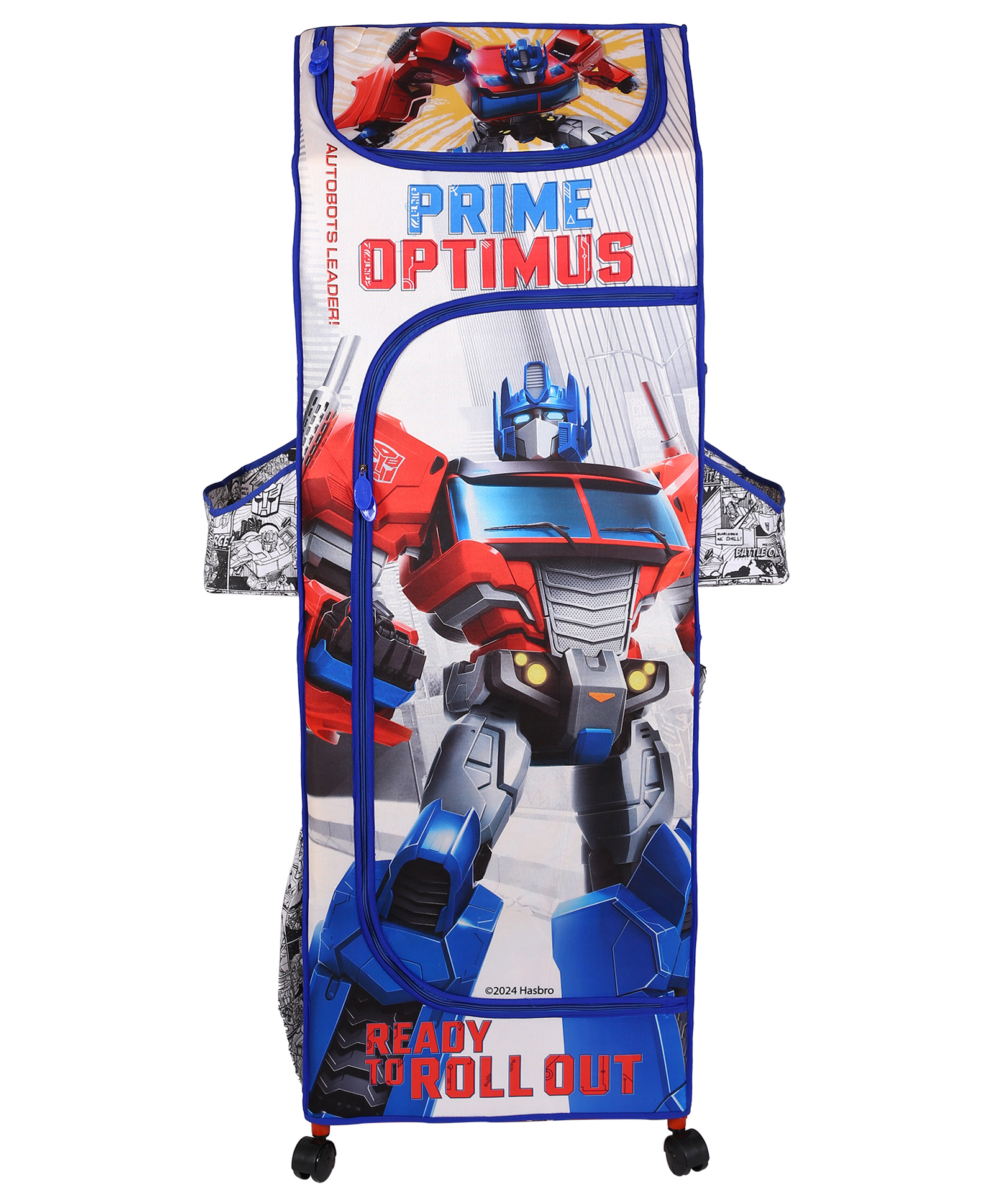 Kudos Kids Transformers Blue Plastic Wardrobe Rack with Removable Fabric Cover | 5-Shelf Baby Clothes & Toy Organizer | Lightweight Kids Plastic Almirah Storage Cabinet-image-41