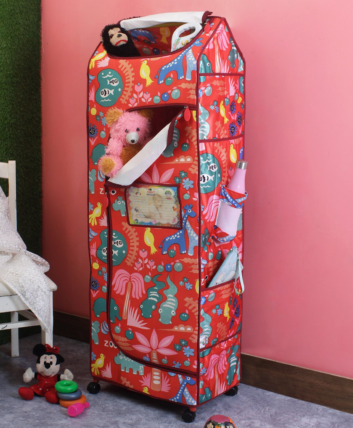 Kudos Wonder Toy Box Jungle New Red Collapsible Wardrobe-image-40
