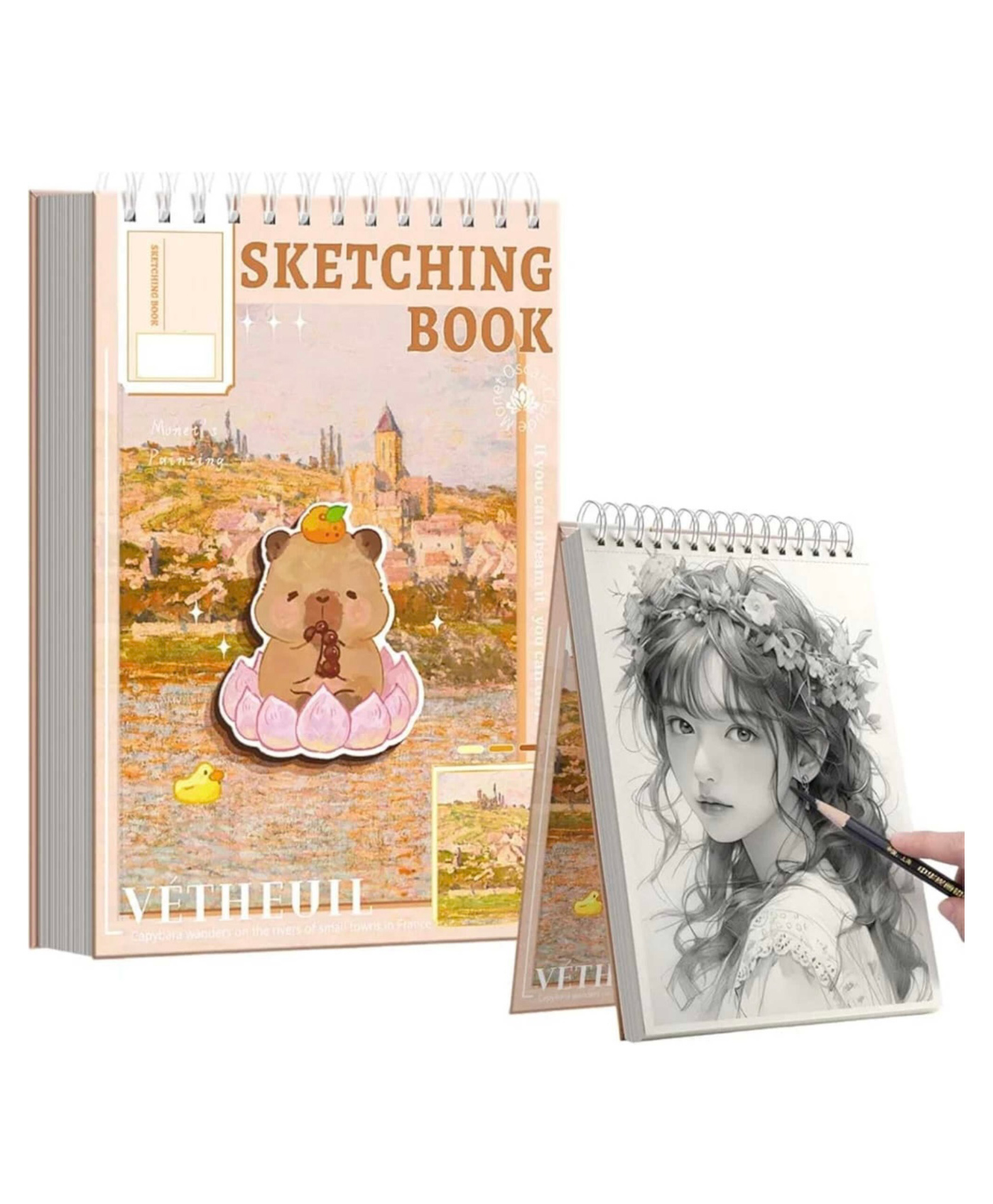 ARCADE TOYS Sketching Book forArtist, 8K Thickened Sketchpad for Artist, Painting, Drawing, Art & Craft Work 8k Size 60 Sheets (Pack of 1 - Design And Color May Vary)-picture-28