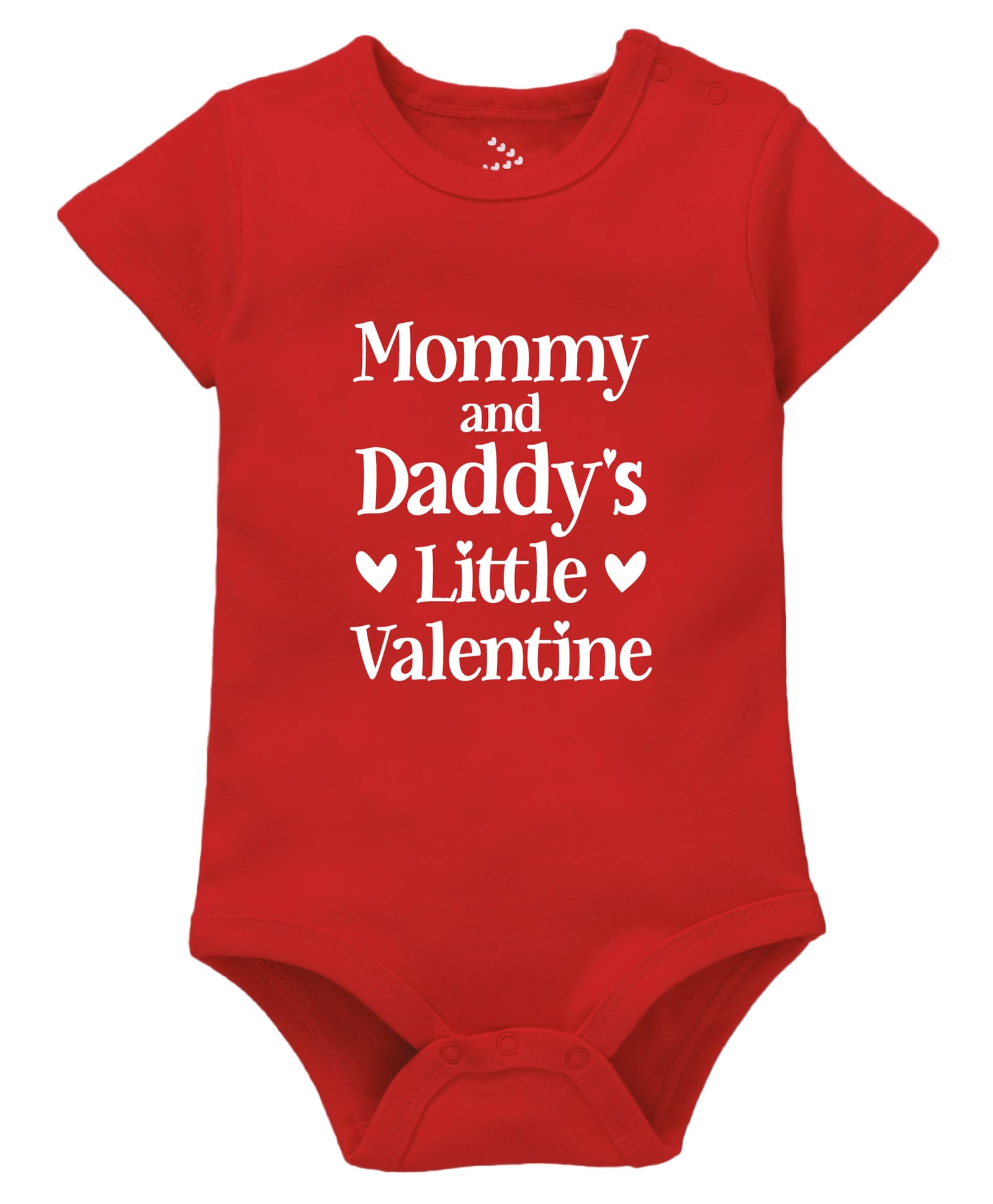 Zeezeezoo 100% Cotton Knit Valentine Theme Half Sleeves Mommy And Daddys Little Valentine Text Printed Onesie - Red-picture-33
